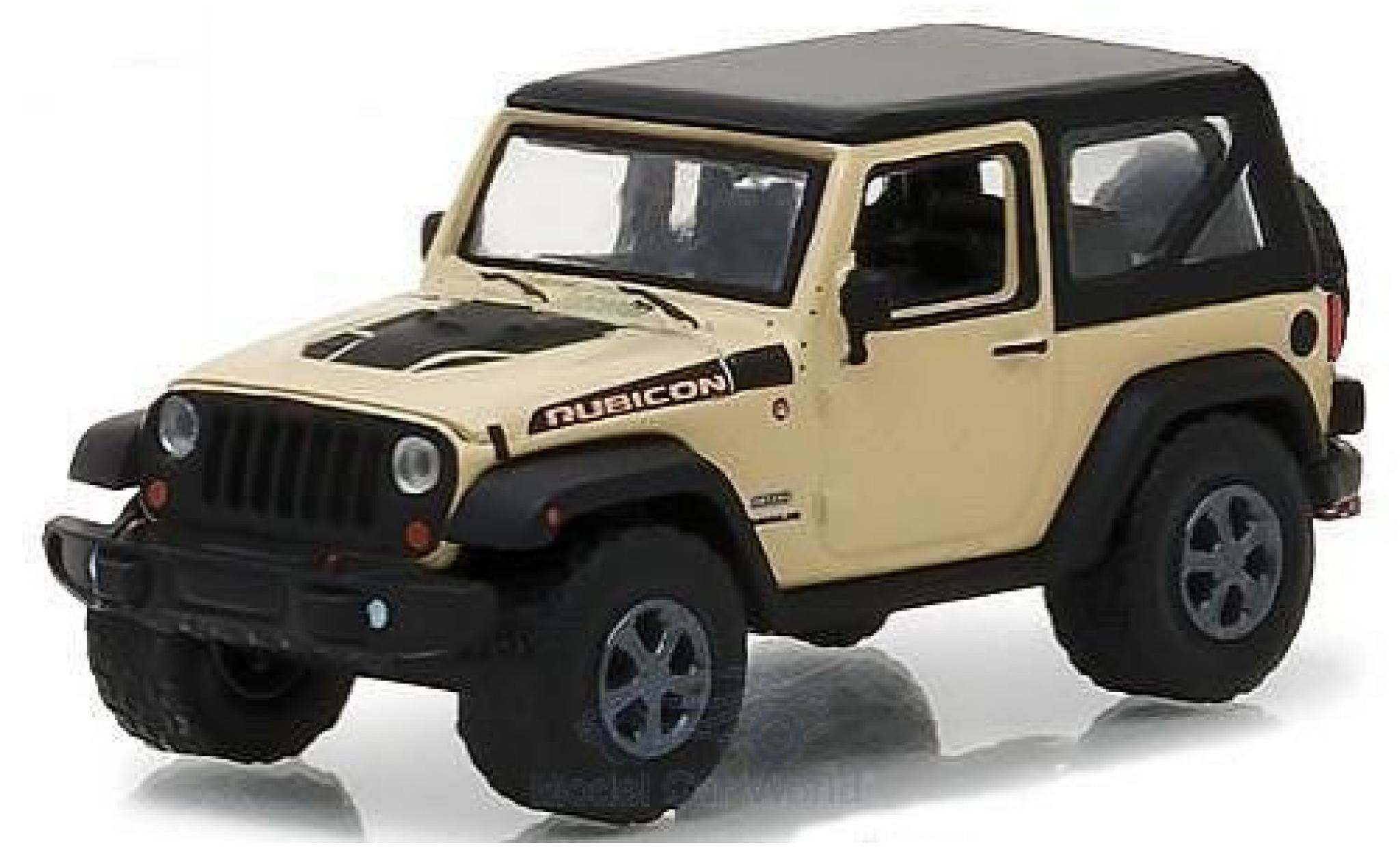 Jeep Wrangler 1/64 Greenlight Rubicon Recon beige/black 2017 diecast model cars