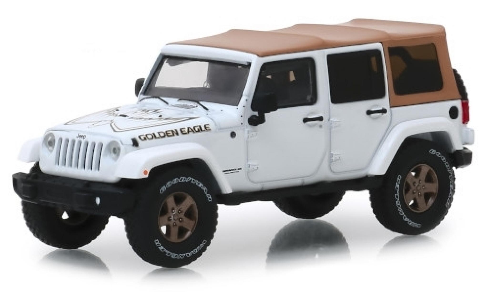 Jeep Wrangler 1/43 Greenlight Unlimited white/Dekor Golden Eagle 2018 diecast model cars