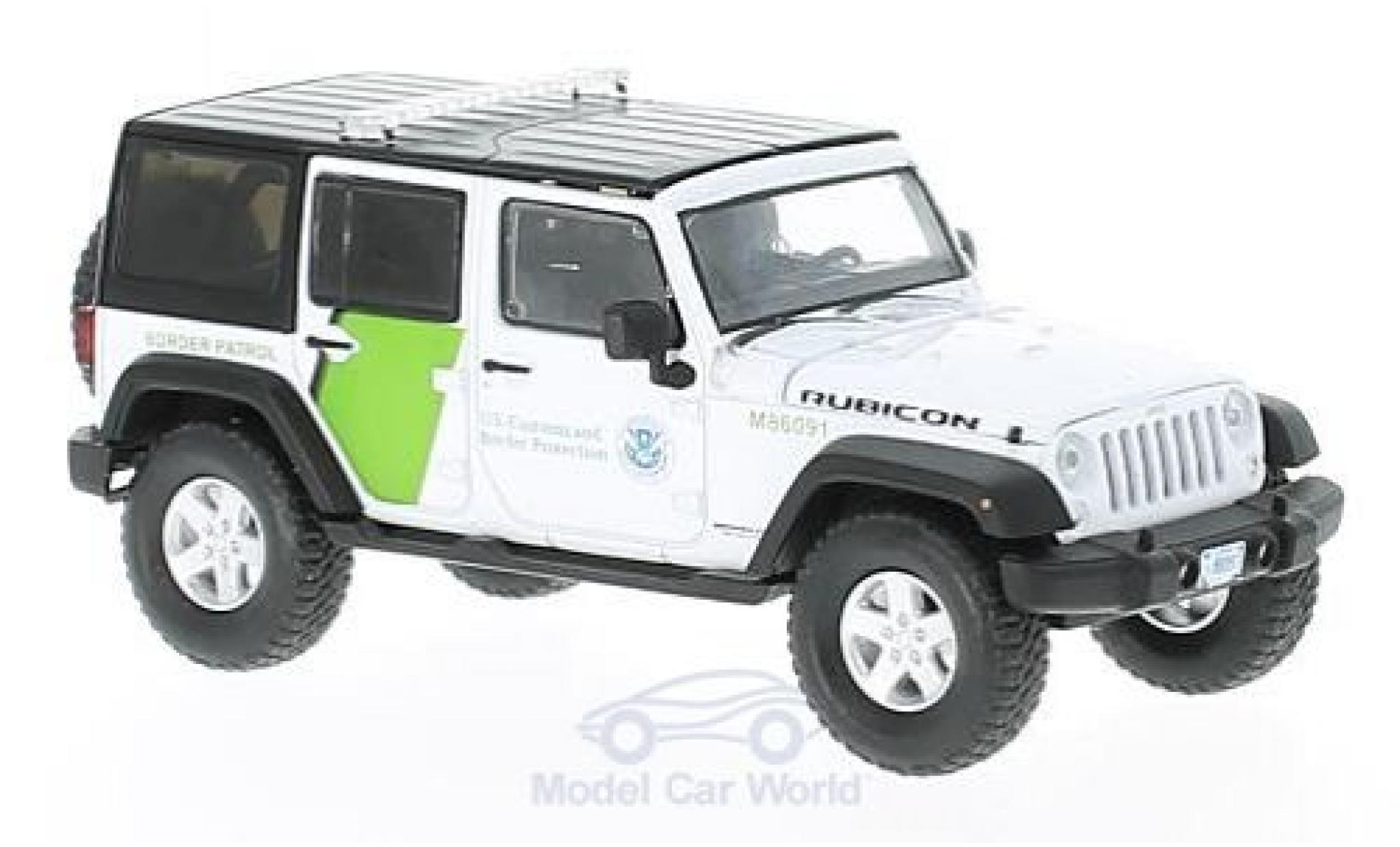 Jeep Wrangler 1/43 Greenlight Unlimited white/green U.S. Customs and Border Predection 2015 diecast model cars