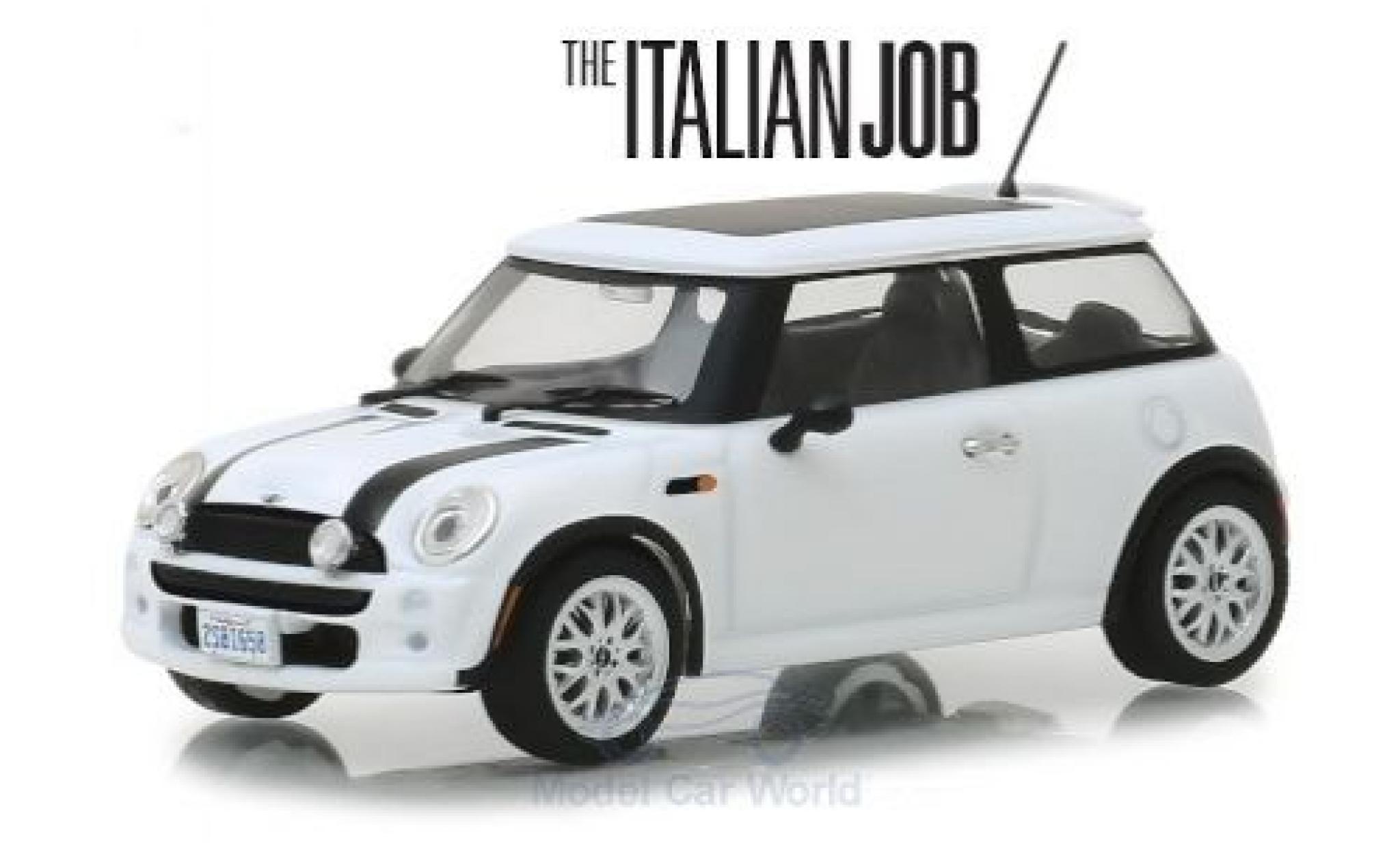 Mini Cooper 1/43 Greenlight white/black RHD The Italian Job 2003 diecast model cars