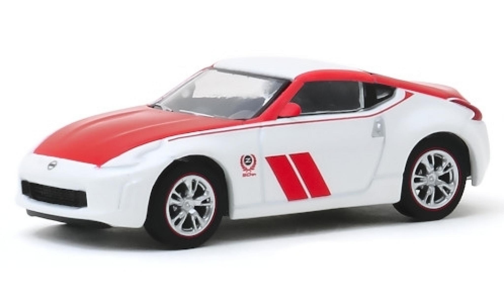 Nissan 370Z 1/64 Greenlight 50th Anniversary metallic white/red 2020 diecast model cars