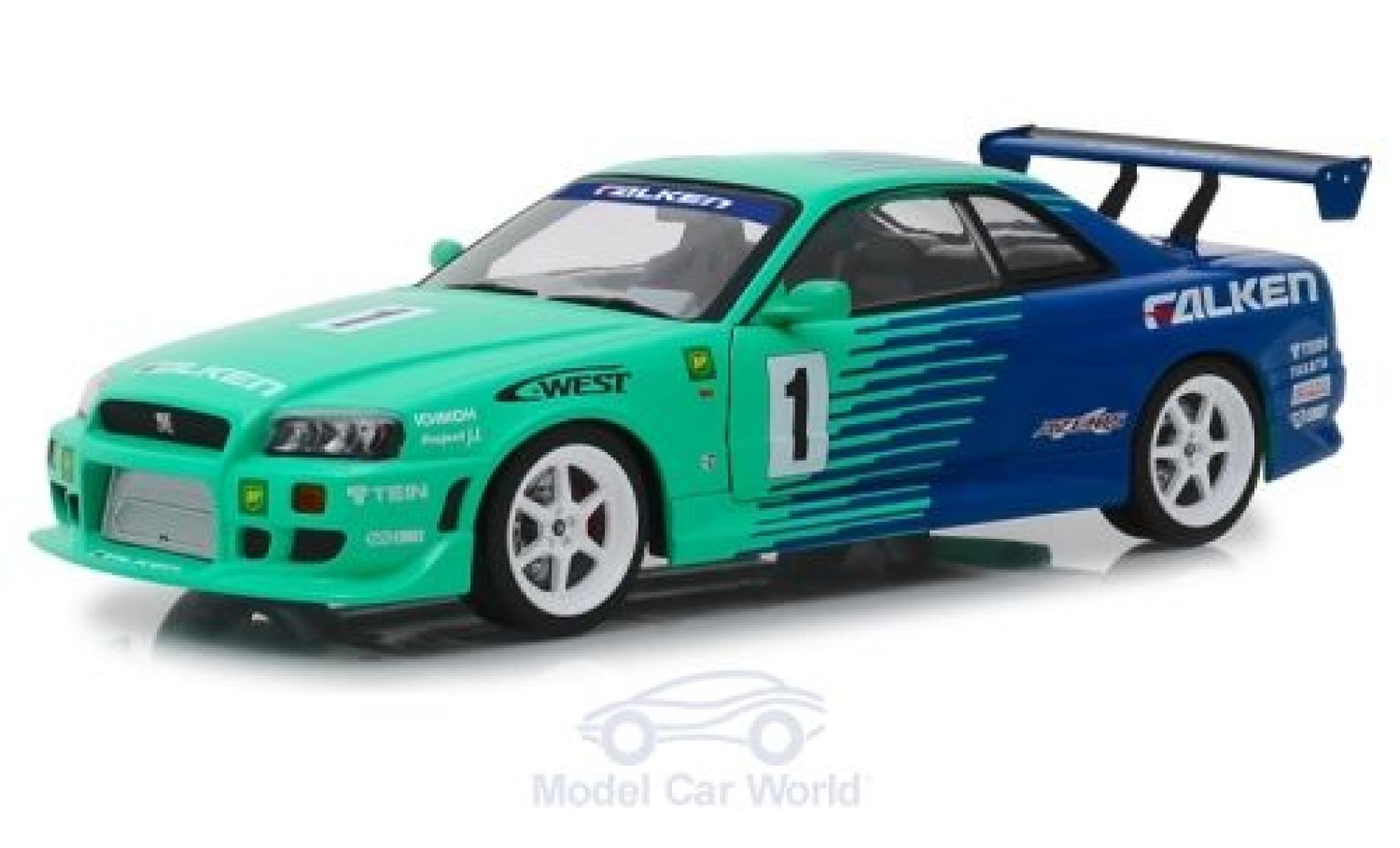 Nissan Skyline 1/18 Greenlight GT-R (BNR34) RHD Falken Tires 1999 diecast model cars