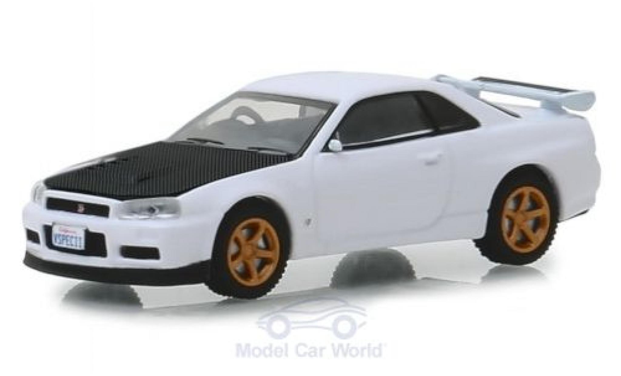 Nissan Skyline 1/64 Greenlight GT-R (BNR34) white/carbon 2001 diecast model cars