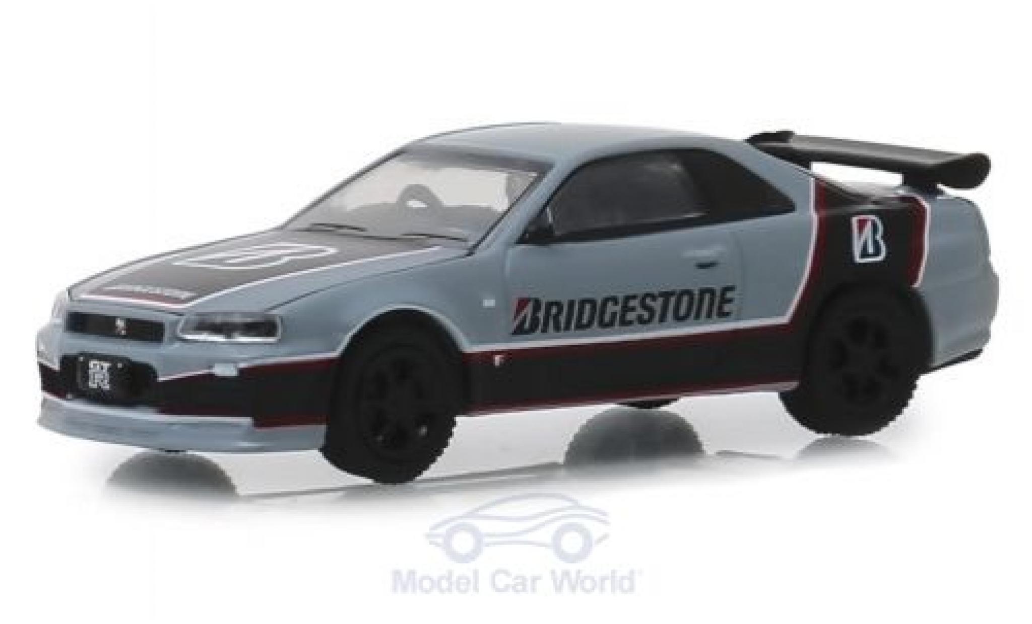 Nissan Skyline 1/64 Greenlight GT-R grey/black Bridgestone 2001 diecast model cars