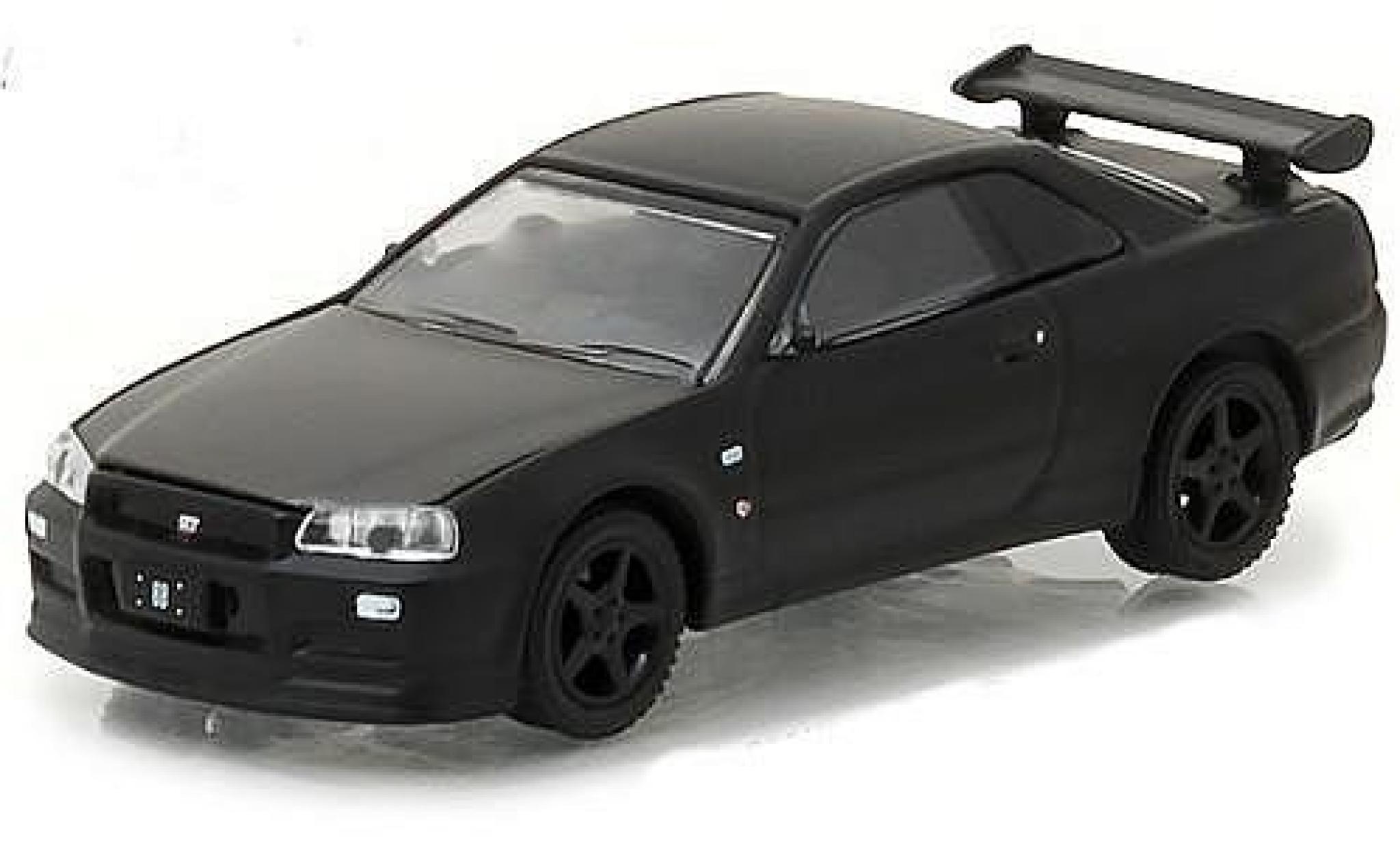 Nissan Skyline 1/64 Greenlight GT-R (R34) matt-black 2000 diecast model cars