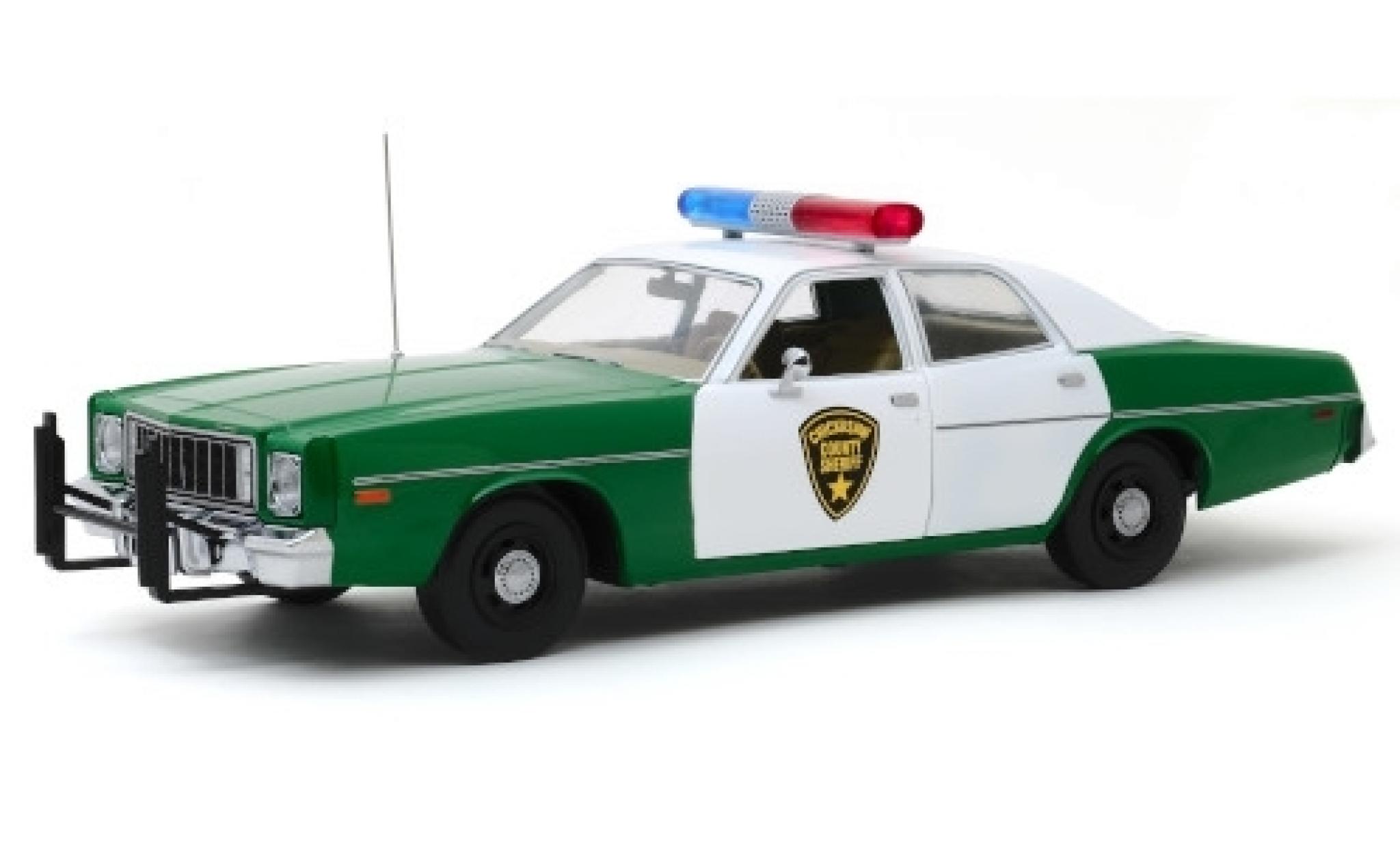 Plymouth Fury 1/18 Greenlight Chickasaw County Sheriff 1977 diecast model cars
