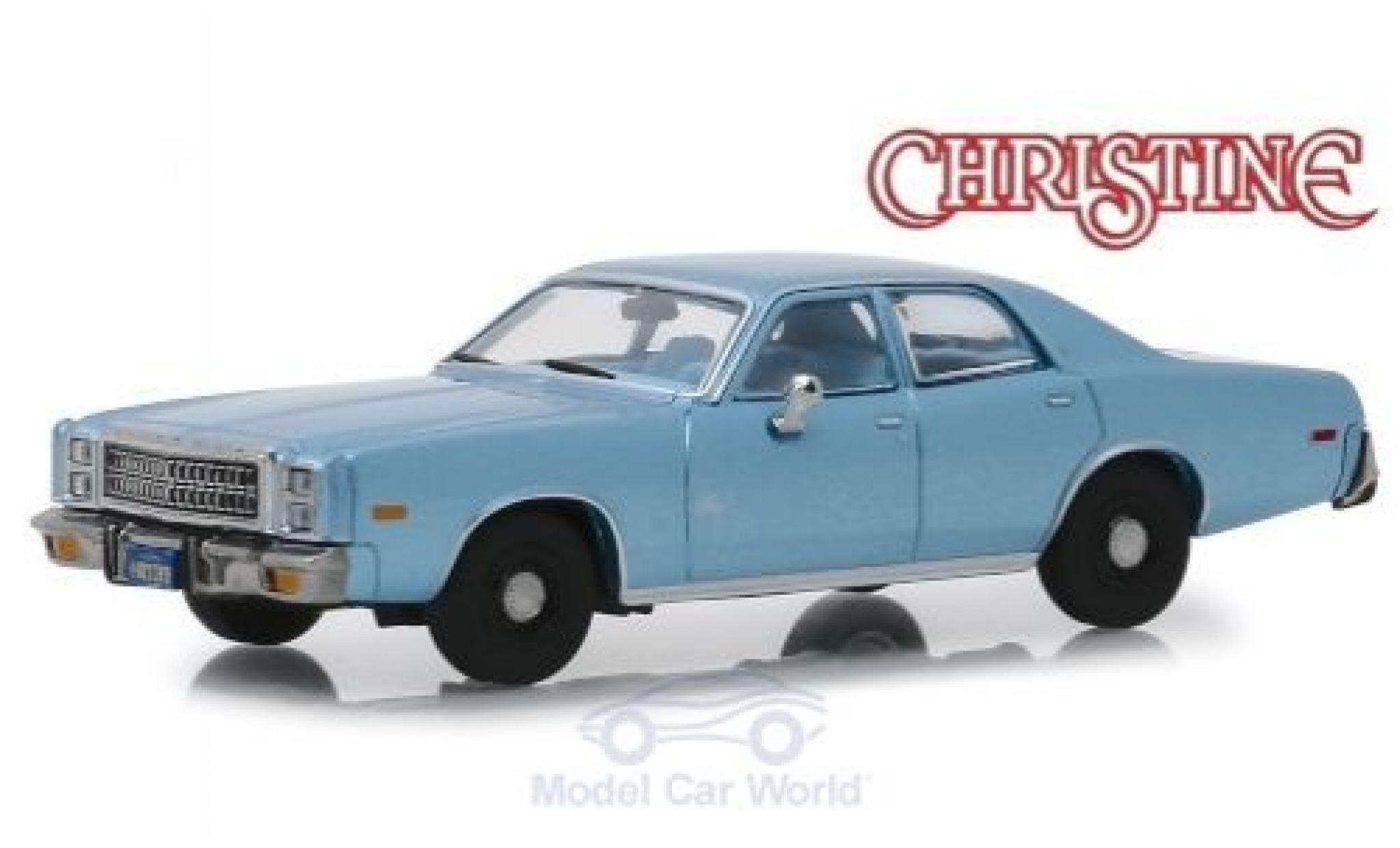 Plymouth Fury 1/43 Greenlight metallic blue Christine 1977 diecast model cars