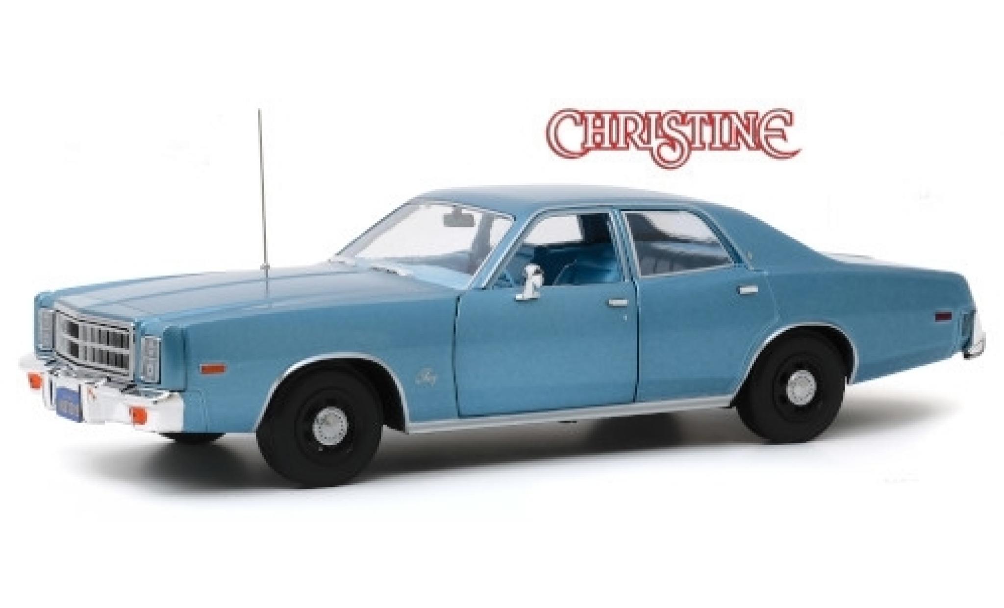 Plymouth Fury 1/18 Greenlight metallic blue Christine 1977 Detective Rudolph Junkins diecast model cars