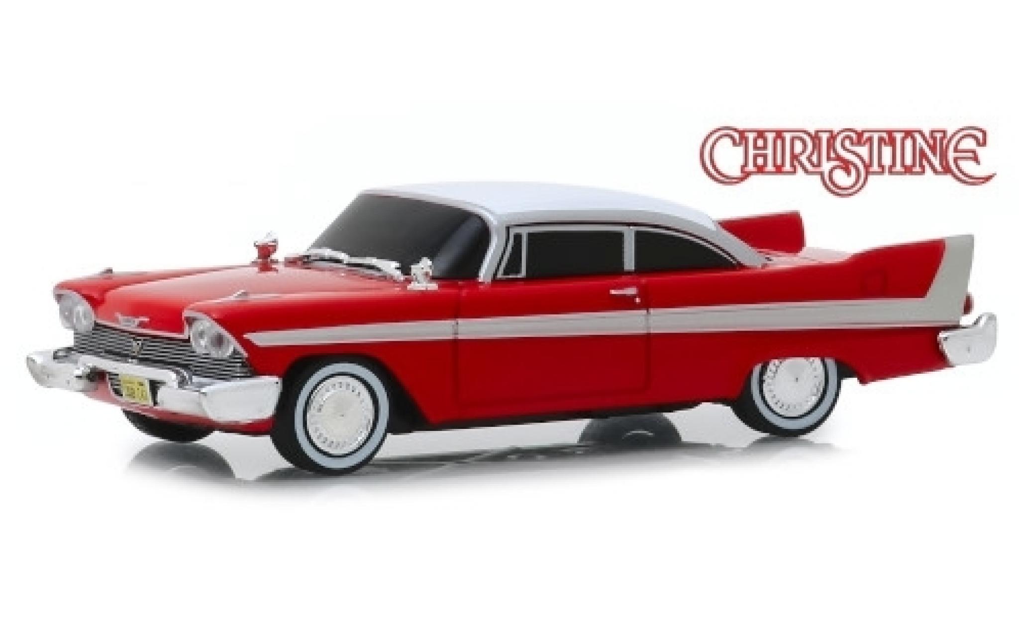 Plymouth Fury 1/43 Greenlight red/white Christine 1958 Evil Version (get&ouml;nte Scheiben) diecast model cars