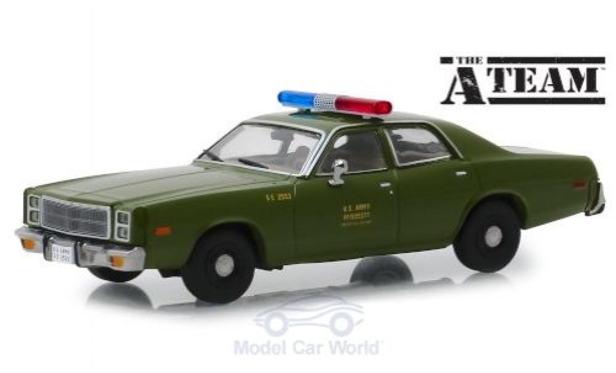 Plymouth Fury 1/43 Greenlight U.S. Army 1977 The A-Team diecast model cars
