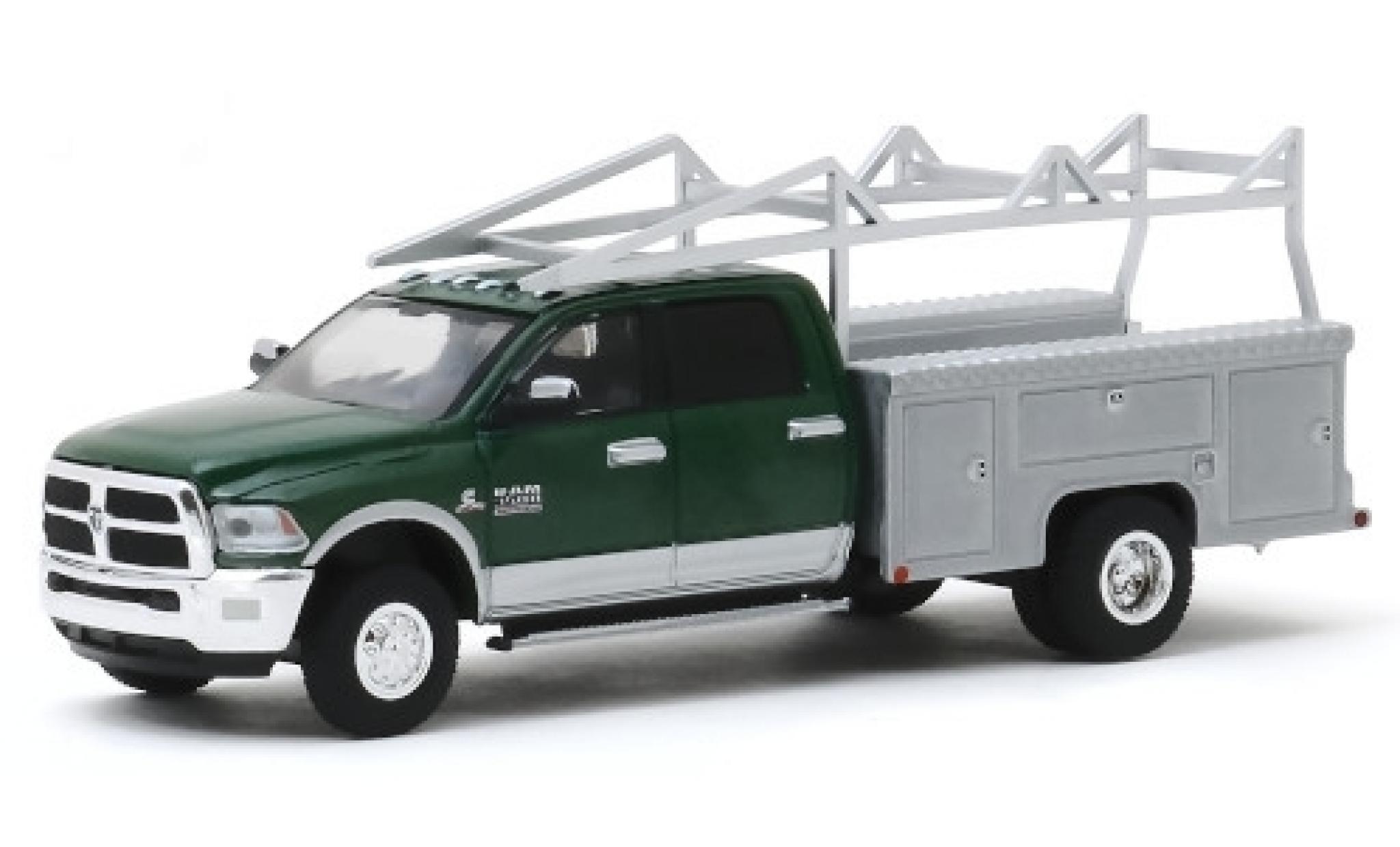 RAM 3 1/64 Greenlight 500 Laramie metallic green/grey 2018 avec Leitergestell diecast model cars