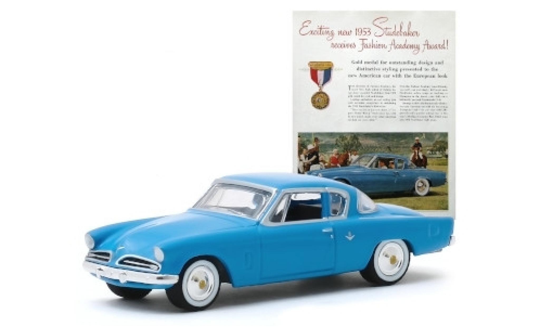 Studebaker Commander 1/64 Greenlight blue 1953 diecast model cars
