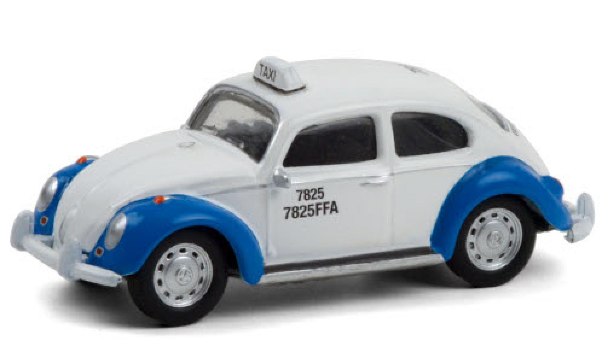 Volkswagen Beetle 1/64 Greenlight (K&auml;fer) white/blue Taxi diecast model cars
