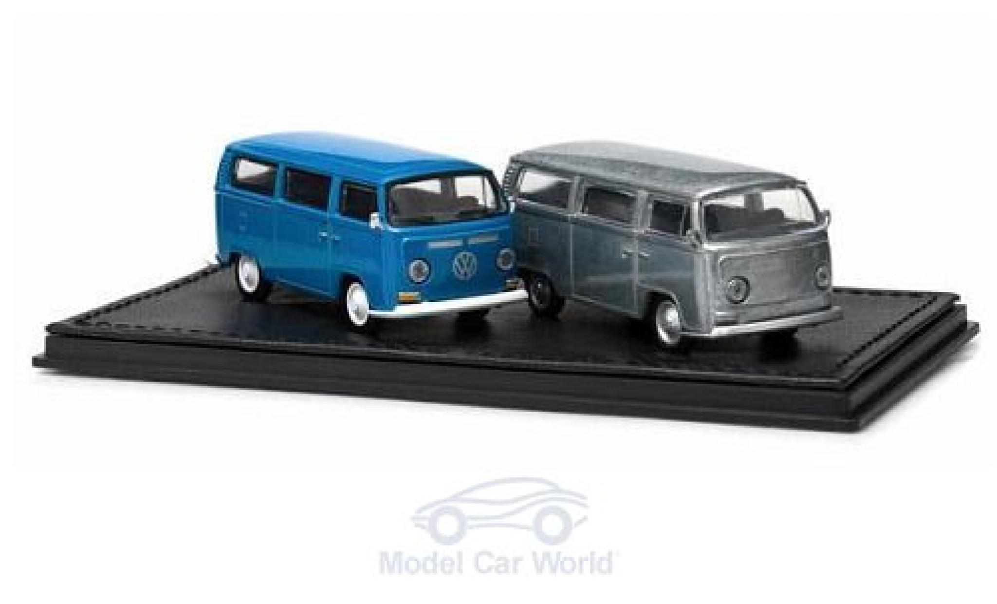 Volkswagen T2 1/64 Greenlight Bus 2er-Set blue/aluminium diecast model cars