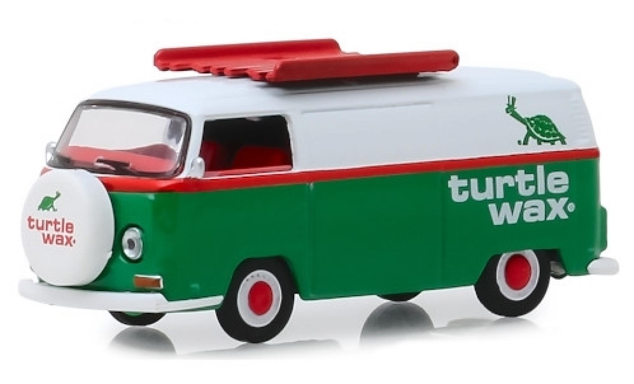 Volkswagen T2 1/64 Greenlight Kasten green/white Turtle Wax 1972 diecast model cars