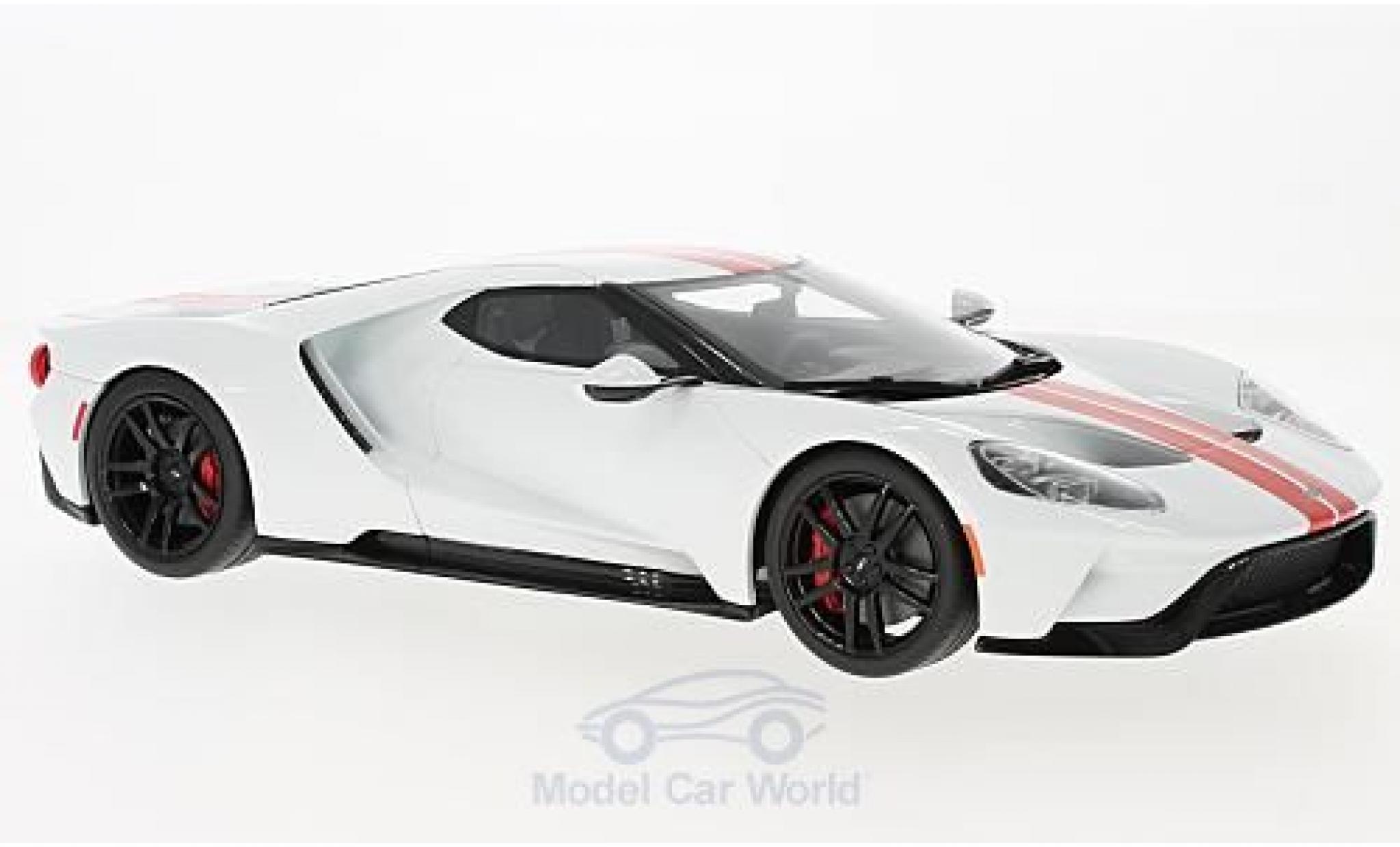 Ford GT 1/18 GT Spirit white/red 2017 diecast model cars