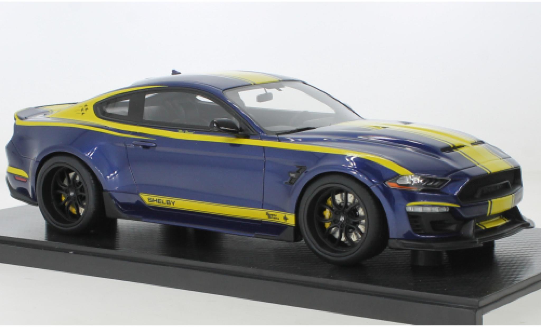 Ford Mustang 1/18 GT Spirit Shelby Super Snake blue fonc&eacute;/yellow Blue Hornet 2021 diecast model cars