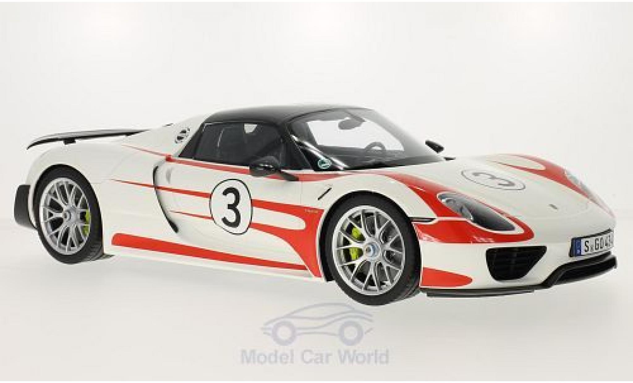 Porsche 918 1/12 GT Spirit Spyder white/Dekor Weissach Package diecast model cars