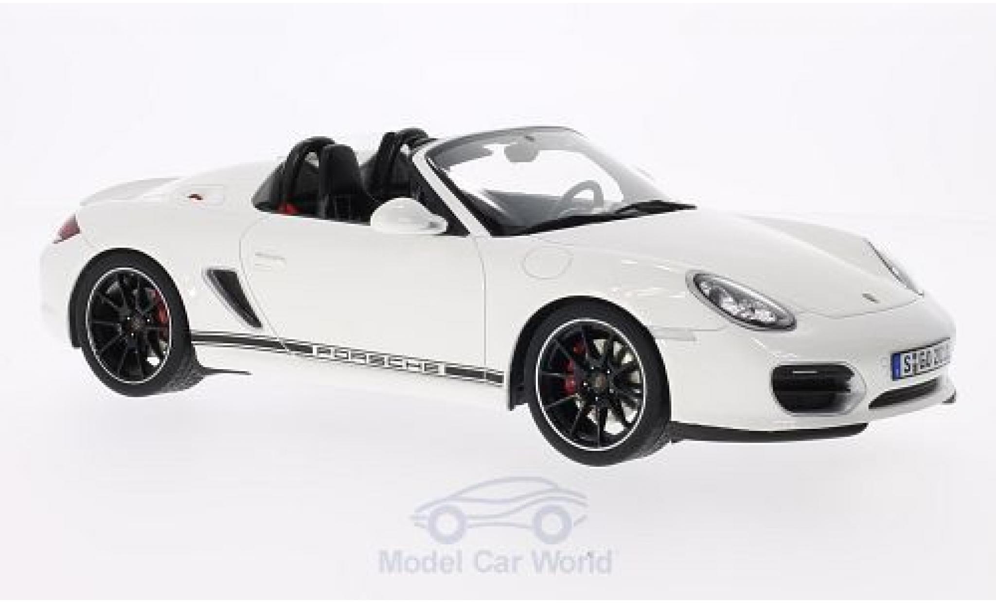 Porsche Boxster 1/18 GT Spirit Spyder white T&uuml;ren und Hauben geschlossen ohne Vitrine diecast model cars