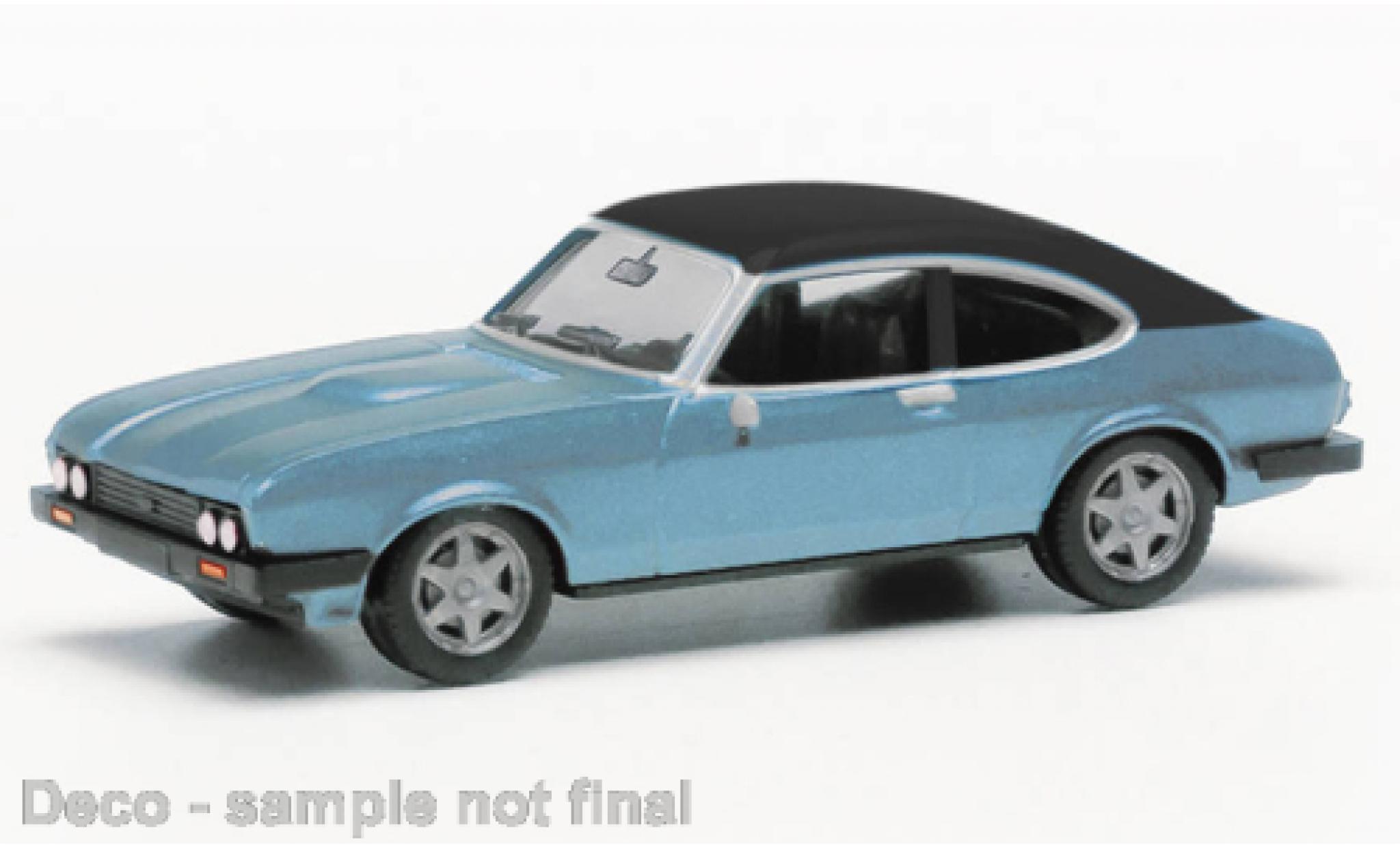 Ford Capri 1/87 Herpa MK III metallise blue clair/black diecast model cars