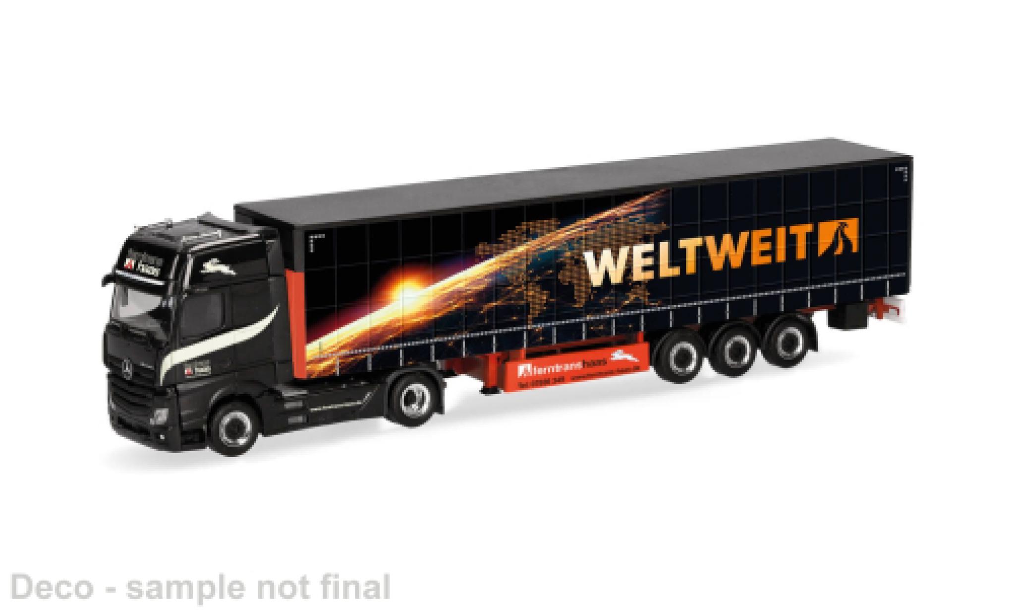 Mercedes Actros 1/87 Herpa 18 L black Ferntrans Haas/weltweit 1:87 diecast model cars