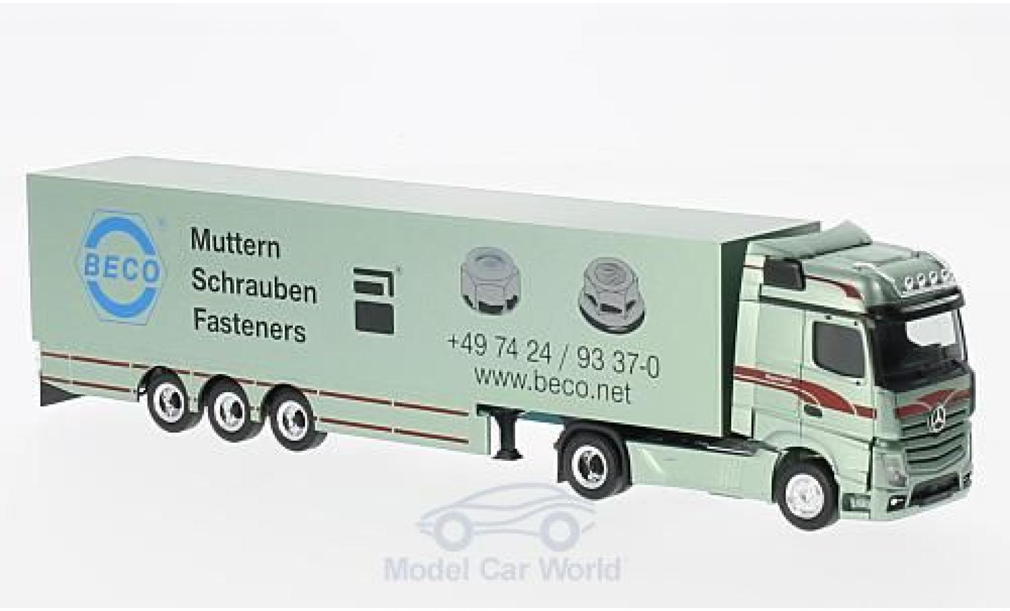 Mercedes Actros 1/87 Herpa Bigspace Bagem&uuml;hl Koffer-SZ ohne Vitrine diecast model cars