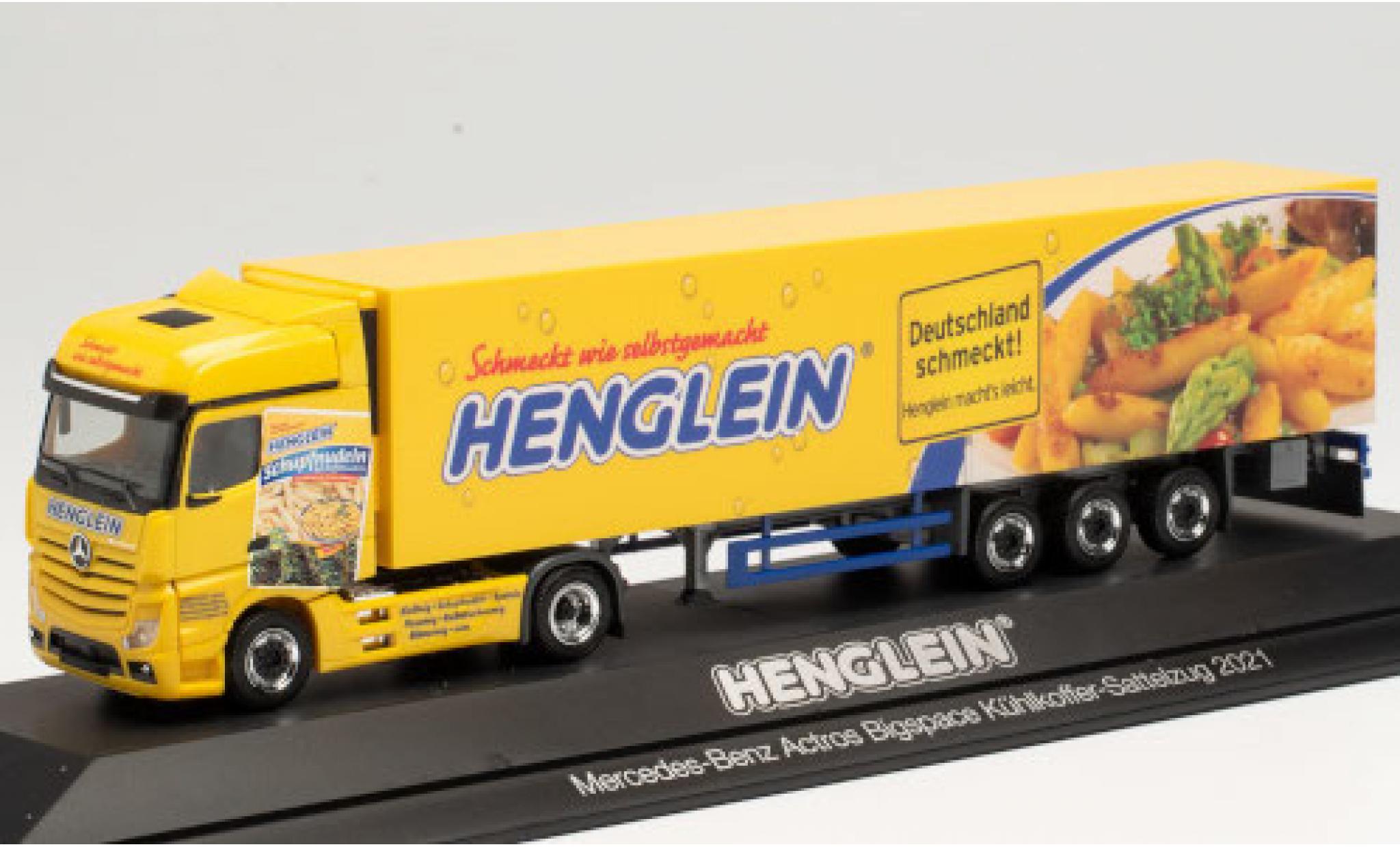 Mercedes Actros 1/87 Herpa Bigspace Henglein 2018 K&uuml;hlkoffer-Sattelzug diecast model cars