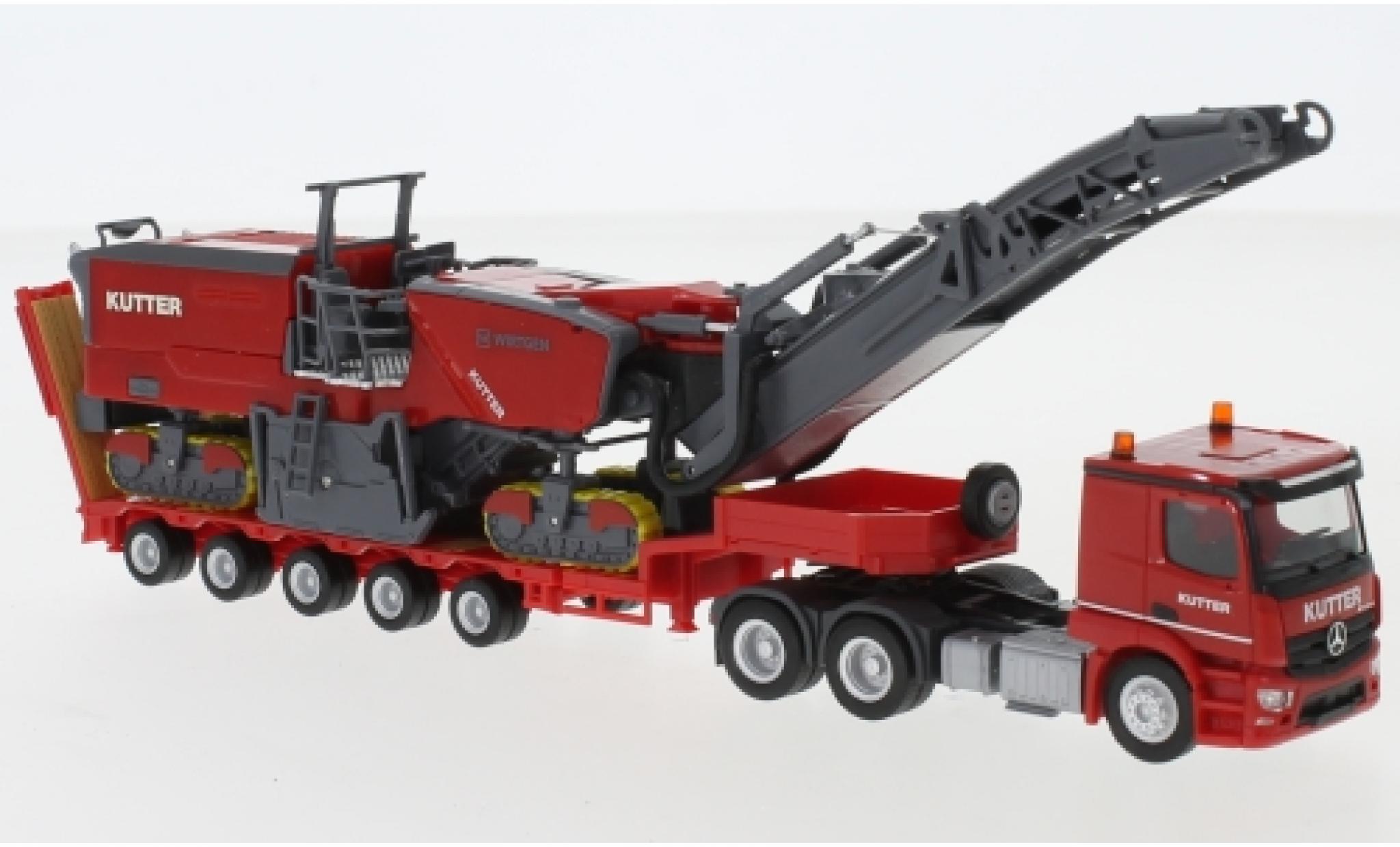 Mercedes CLA 1/87 Herpa Actros Classicspace Kutter Tieflade-Sattelzug mit Wirtgen Fr&auml;se 250i diecast model cars