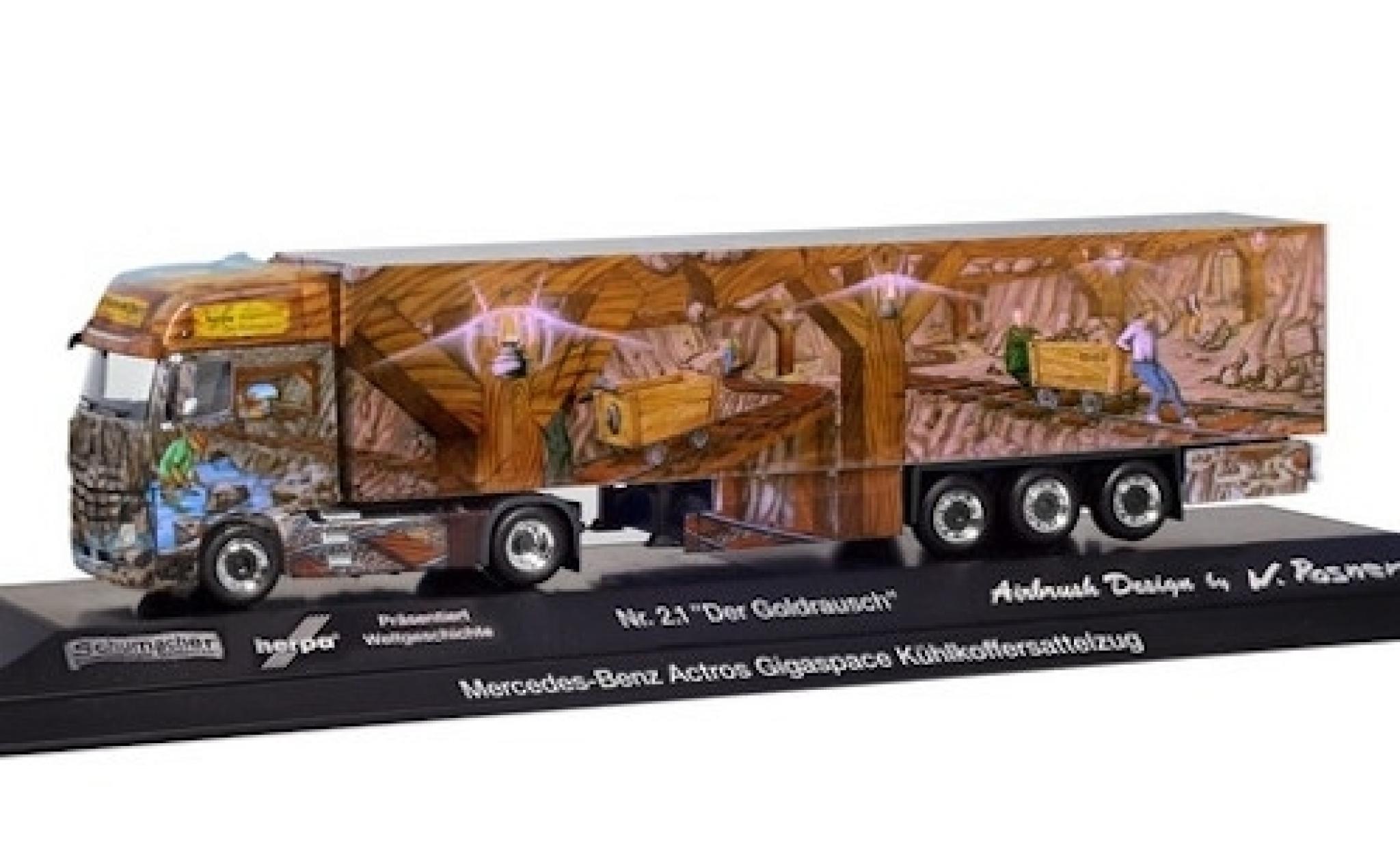 Mercedes Actros 1/87 Herpa Gigaspace Der Goldrausch K&uuml;hlkoffer-Sattelzug Weltgeschichte Nr. 2.1 diecast model cars