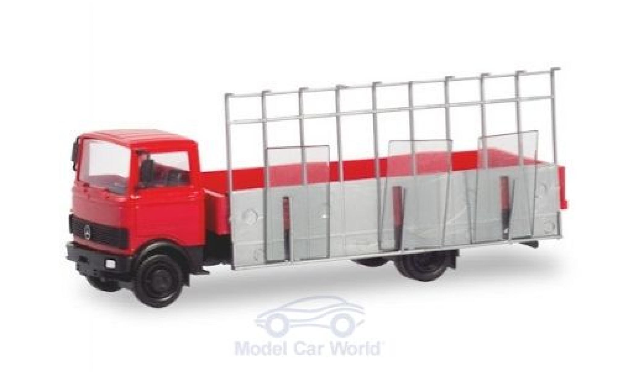 Mercedes LP 813 1/87 Herpa red Pritsche mit Glasreff diecast model cars