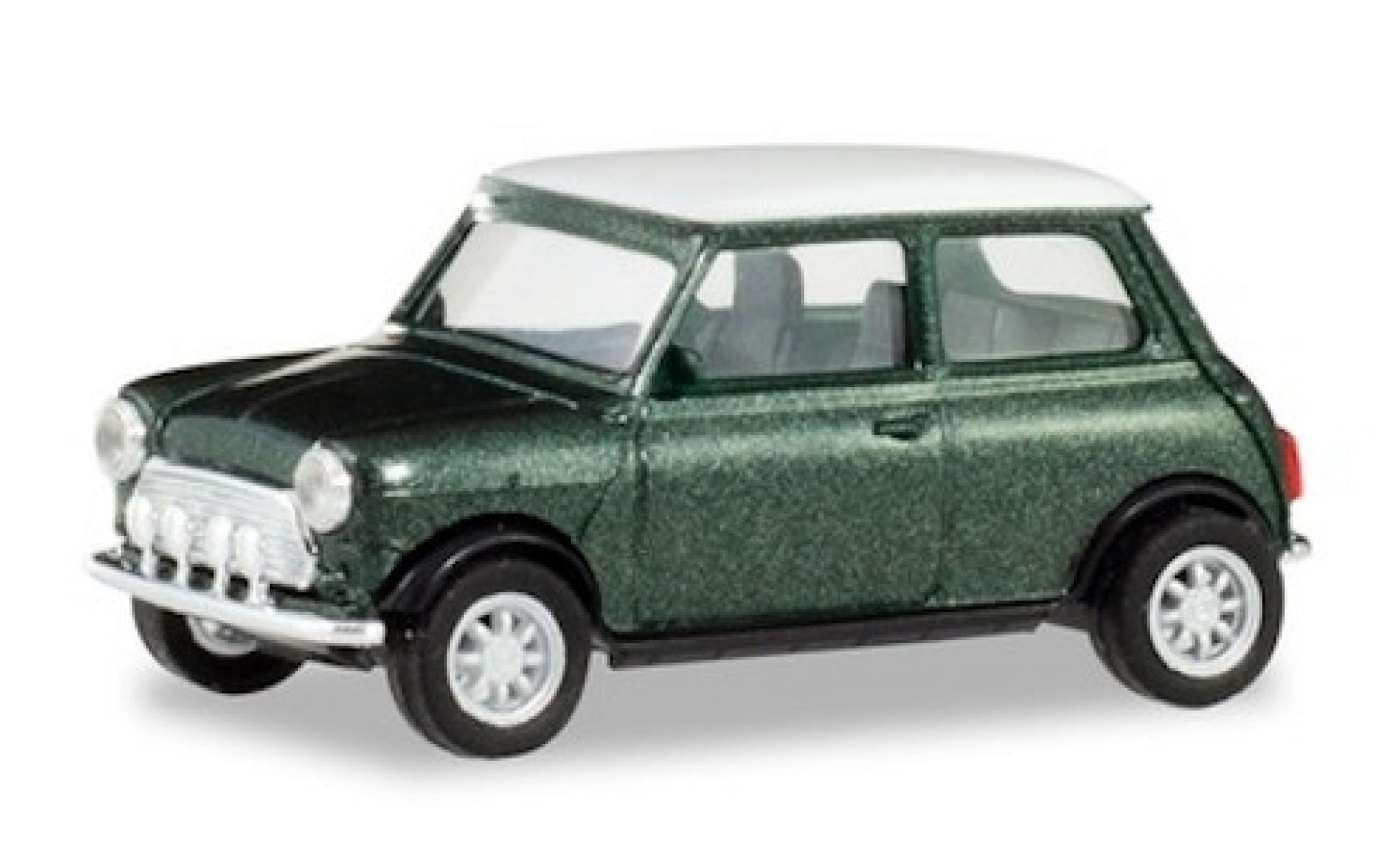 Mini Cooper 1/87 Herpa metallic green/white mit Zusatzscheinwerfern diecast model cars