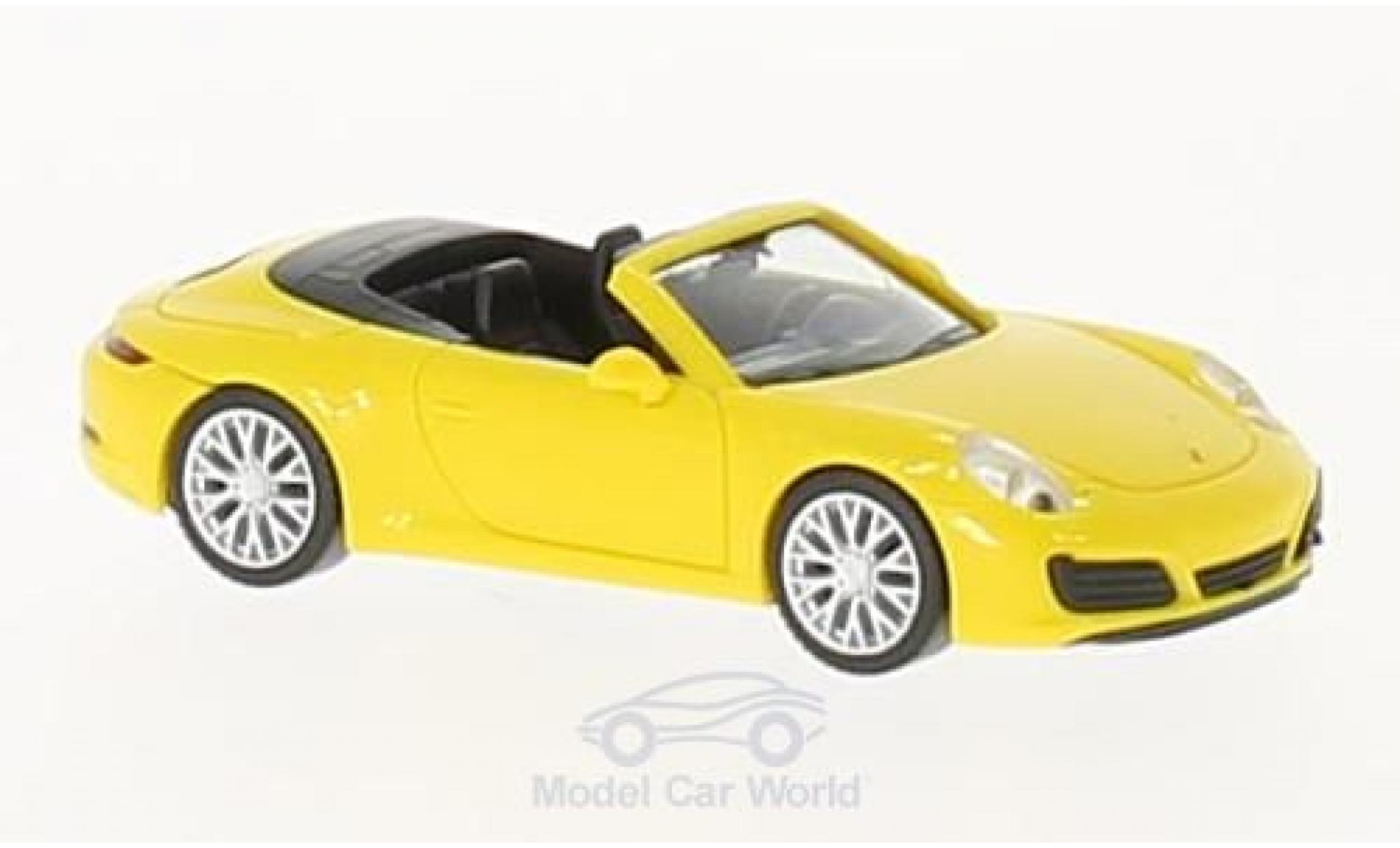 Porsche 991 4S 1/87 Herpa 911 () Carrera 4S Convertible yellow diecast model cars