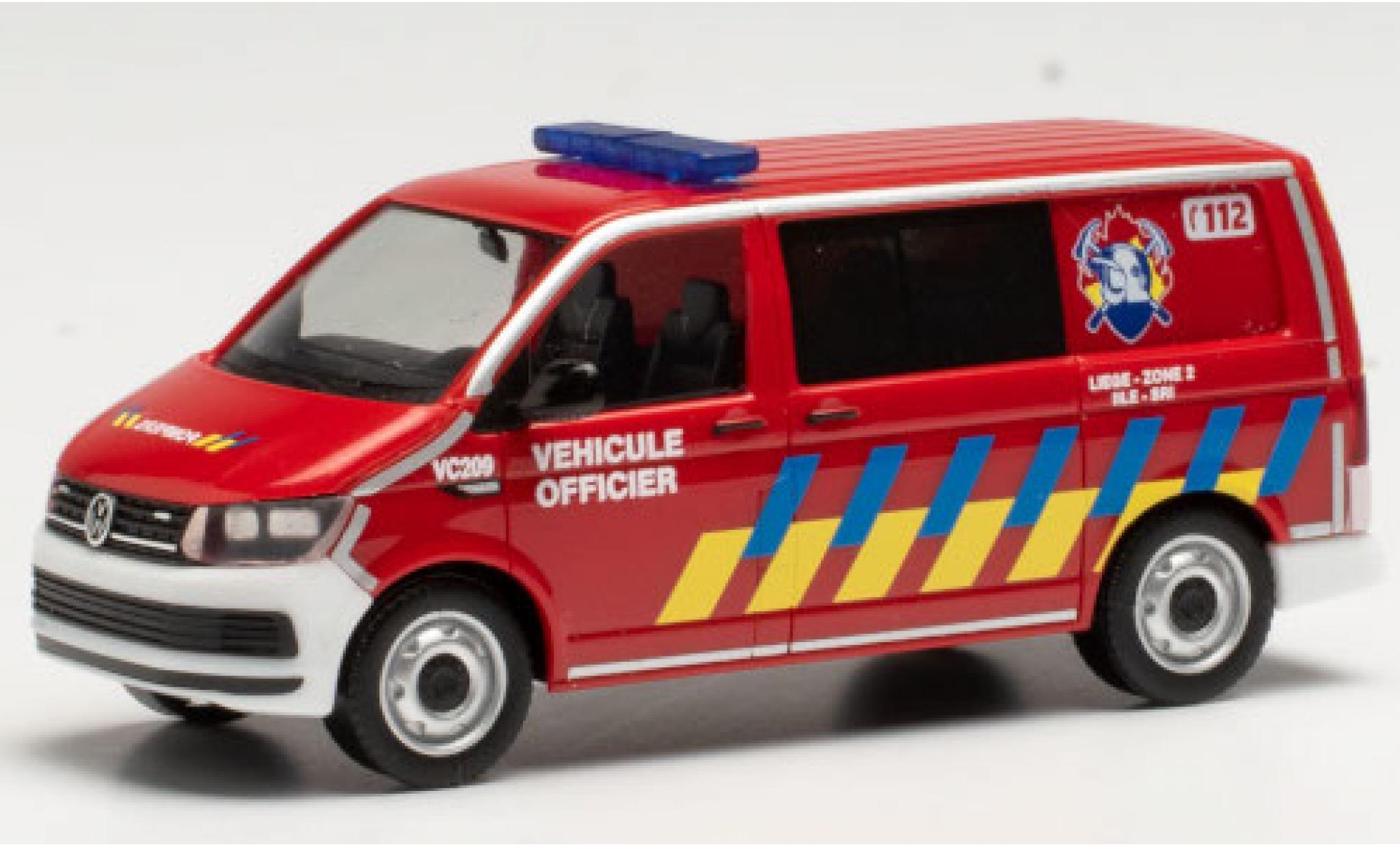 Volkswagen T6 1/87 Herpa Halbbus Fire brigade L&uuml;ttich (B) diecast model cars