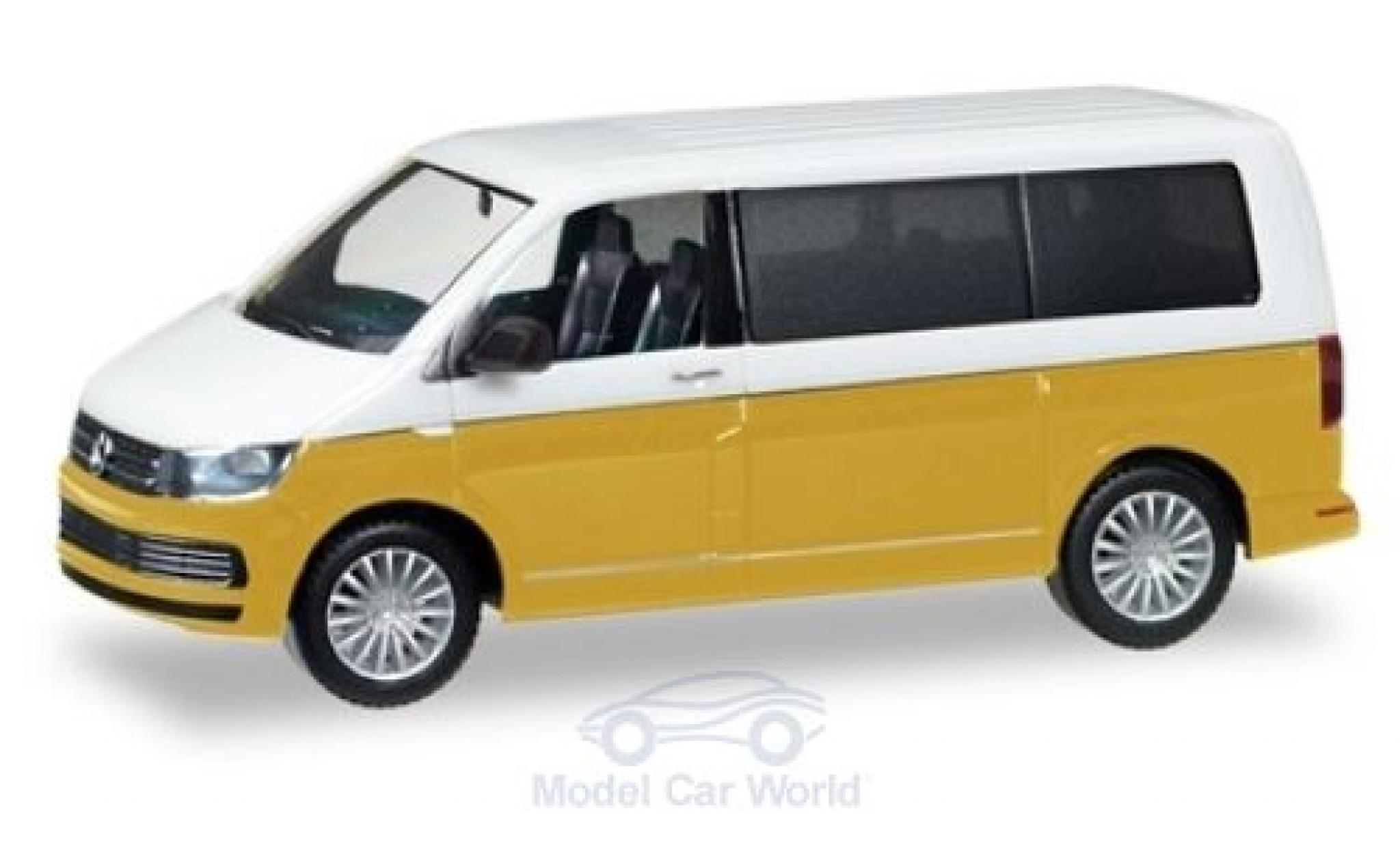 Volkswagen T6 1/87 Herpa Multivan Bicolor white/metallic yellow diecast model cars