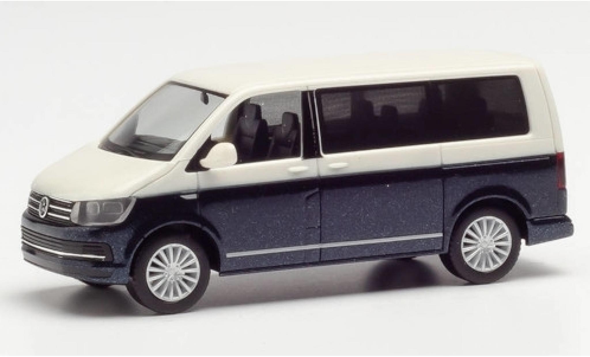 Volkswagen T6 1/87 Herpa white/metallic blue diecast model cars