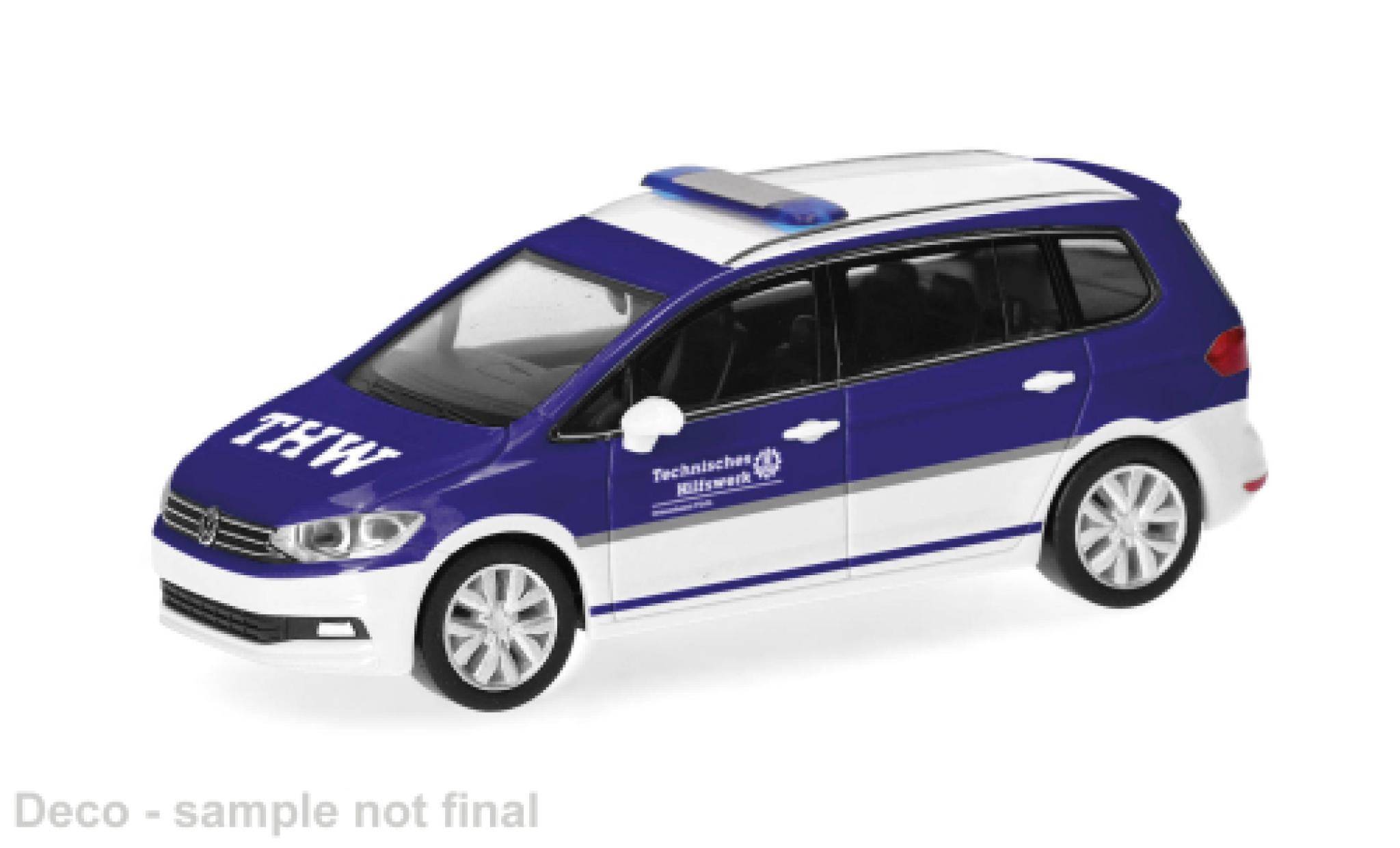 Volkswagen Touran 1/87 Herpa blue/white THW F&uuml;rth 1:87 diecast model cars