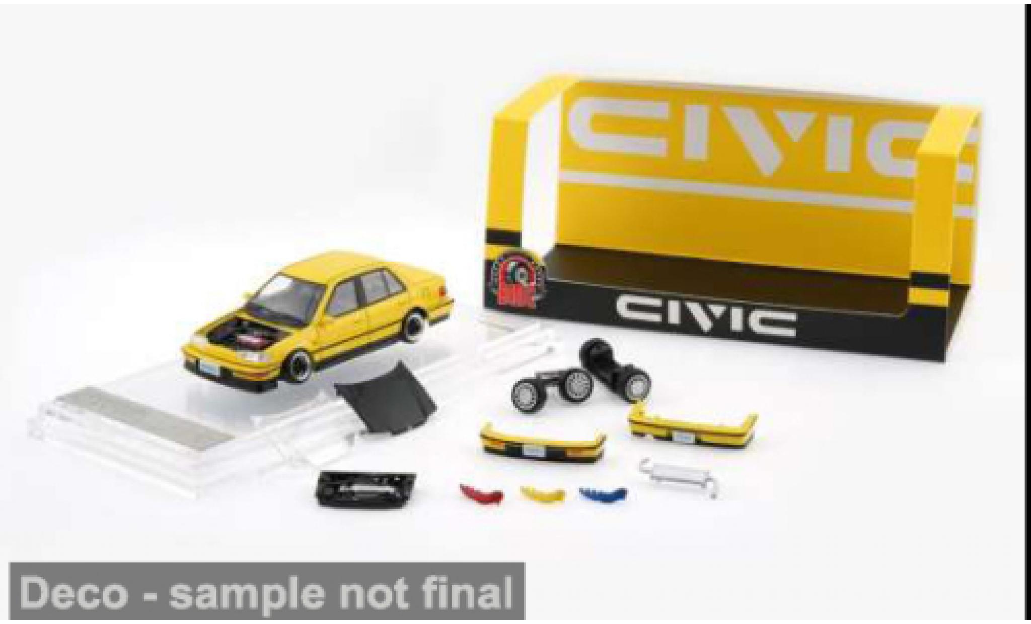 Honda Civic 1/64 BM Creations (EF2) yellow 1991 1:64 diecast model cars