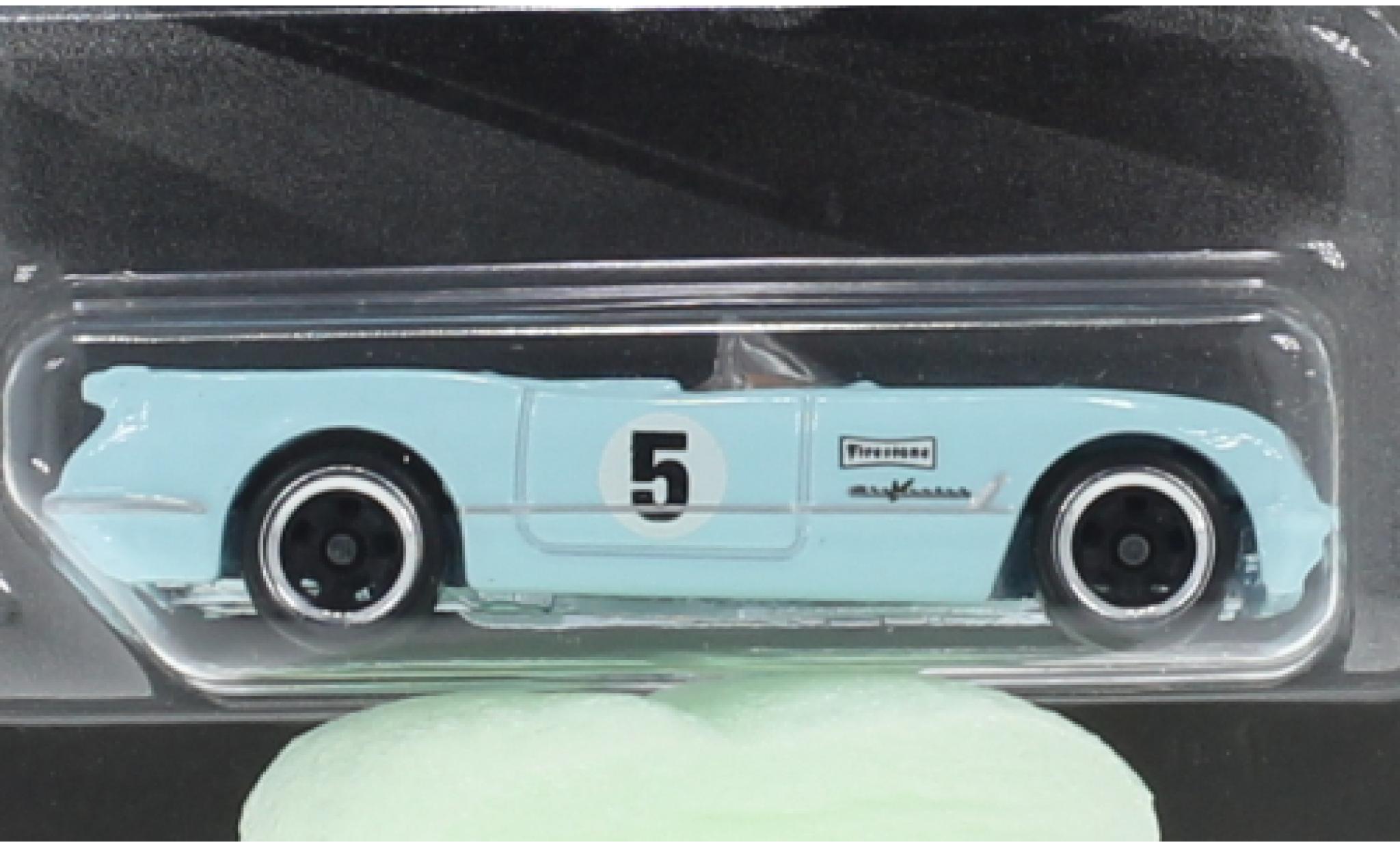 Chevrolet Corvette 1/64 Hot Wheels (C1) Convertible blue clair 1955 diecast model cars