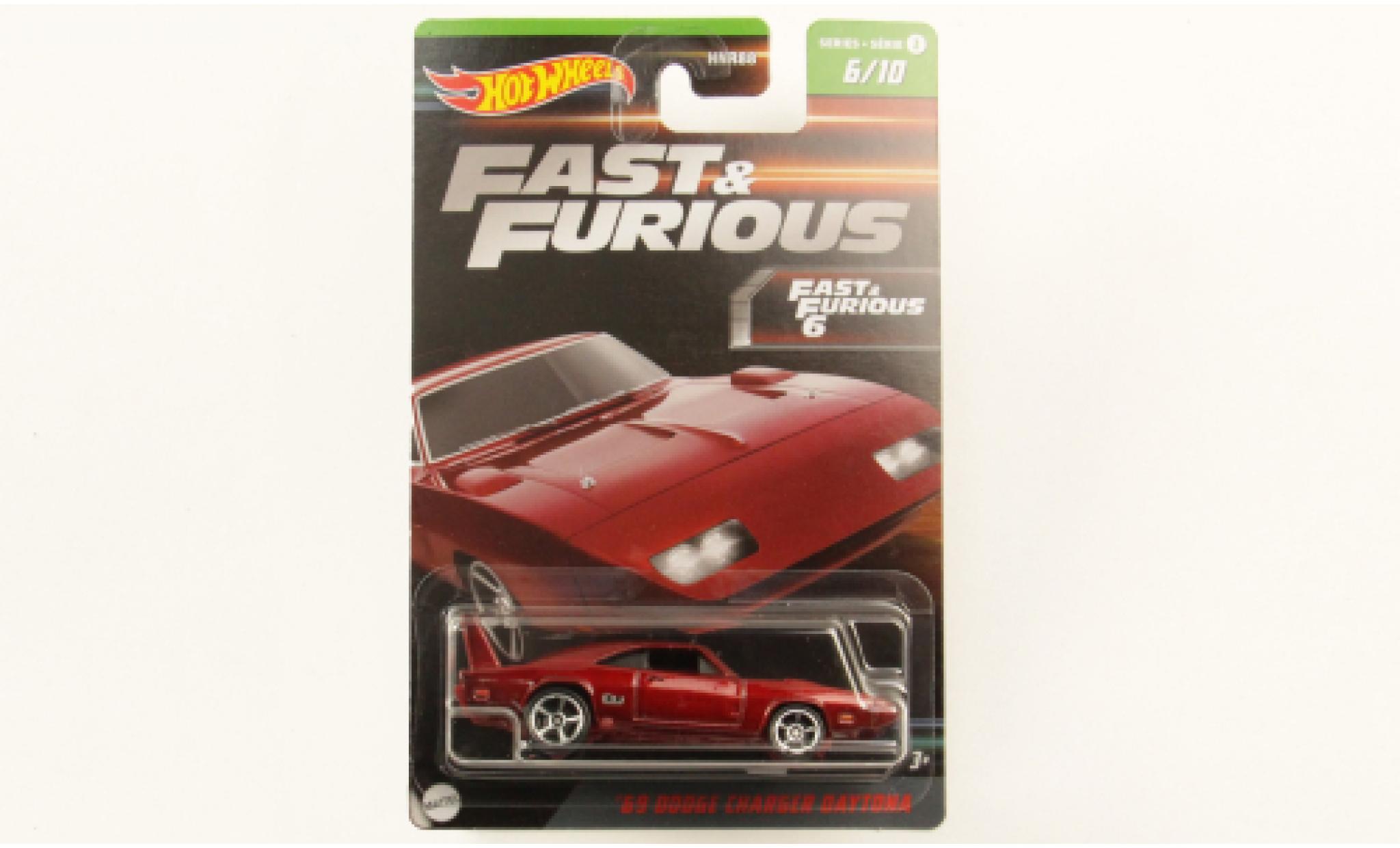 Dodge Charger 1/64 Hot Wheels Daytona metallise red rapide & Furious 1969 diecast model cars