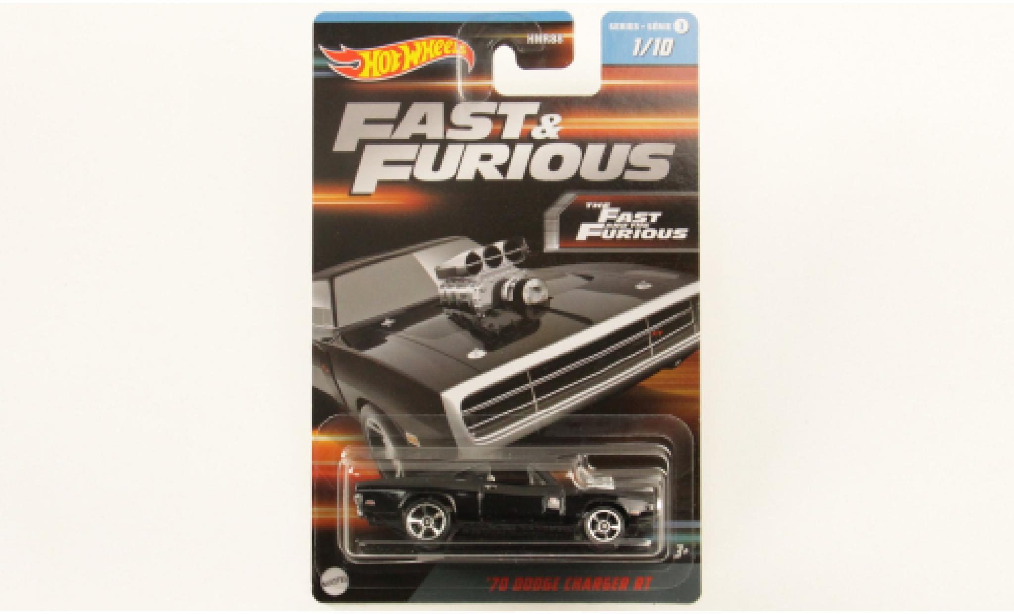 Dodge Charger 1/64 Hot Wheels R/T black rapide & Furious 1970 diecast model cars