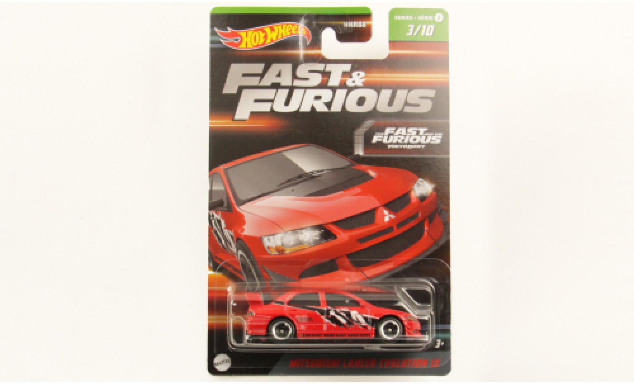 Mitsubishi Lancer 1/64 Hot Wheels &eacute;volution IX red/D&eacute;corer rapide & Furious diecast model cars
