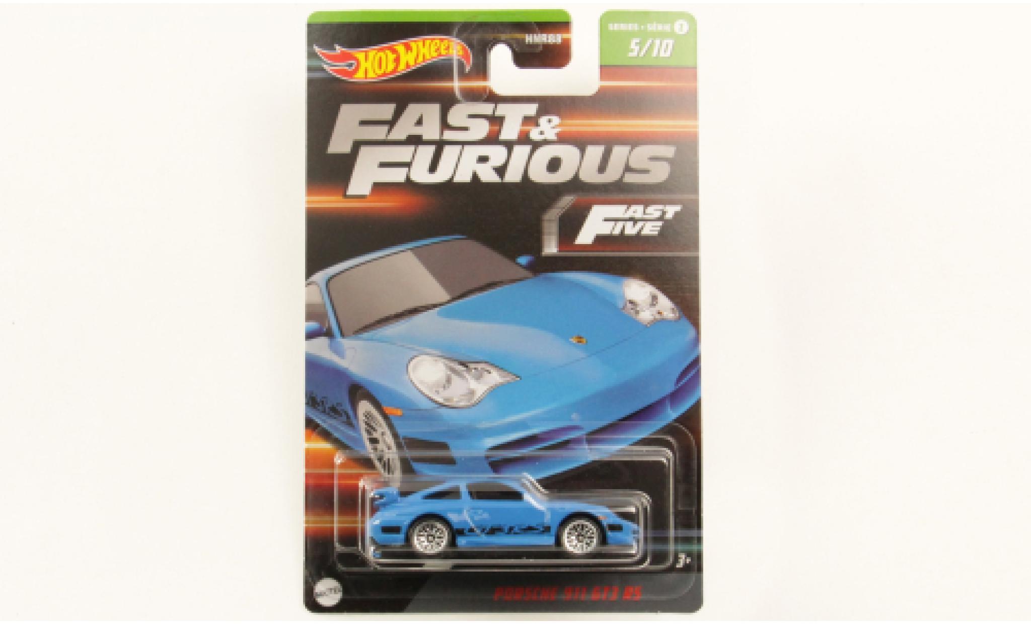Porsche 996 GT3 RS 1/64 Hot Wheels 911  blue rapide & Furious diecast model cars