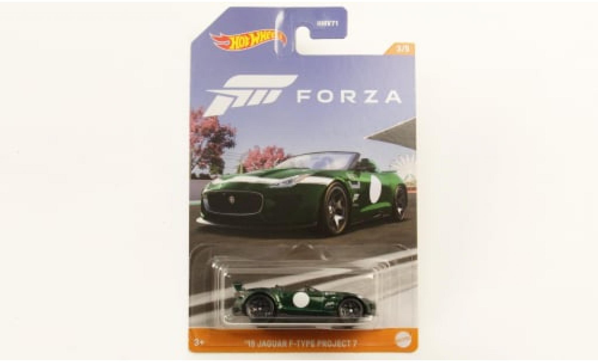 Jaguar F-Type 1/64 Hot Wheels Project 7 metallise green Forza 2015 1:64 diecast model cars