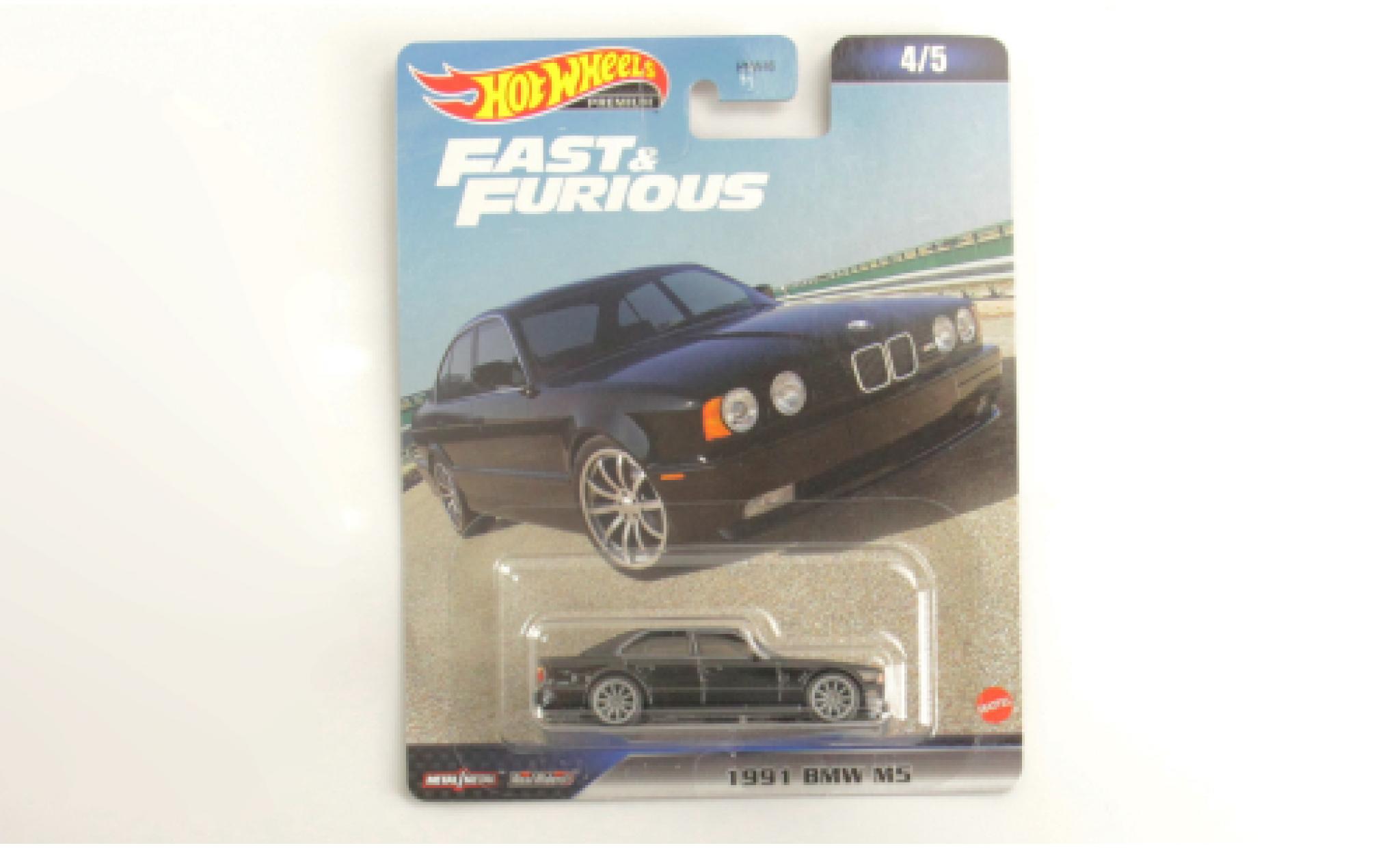 Bmw M5 1/64 Hot Wheels Premium (E34) black rapide & Furious 1991 diecast model cars