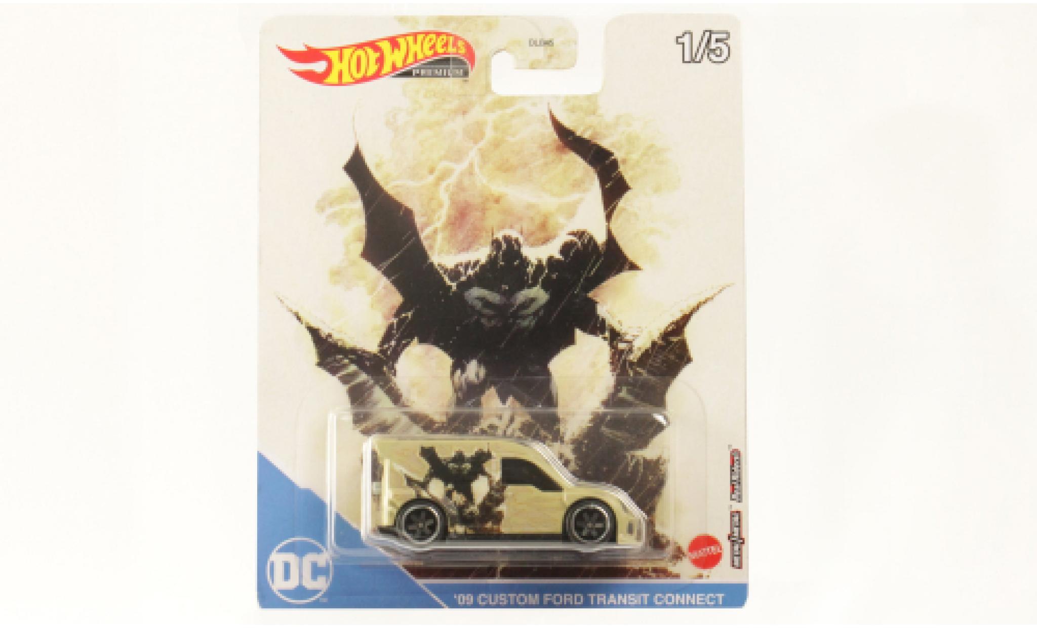 Ford Transit 1/64 Hot Wheels Premium Connect Douane beige Batman diecast model cars