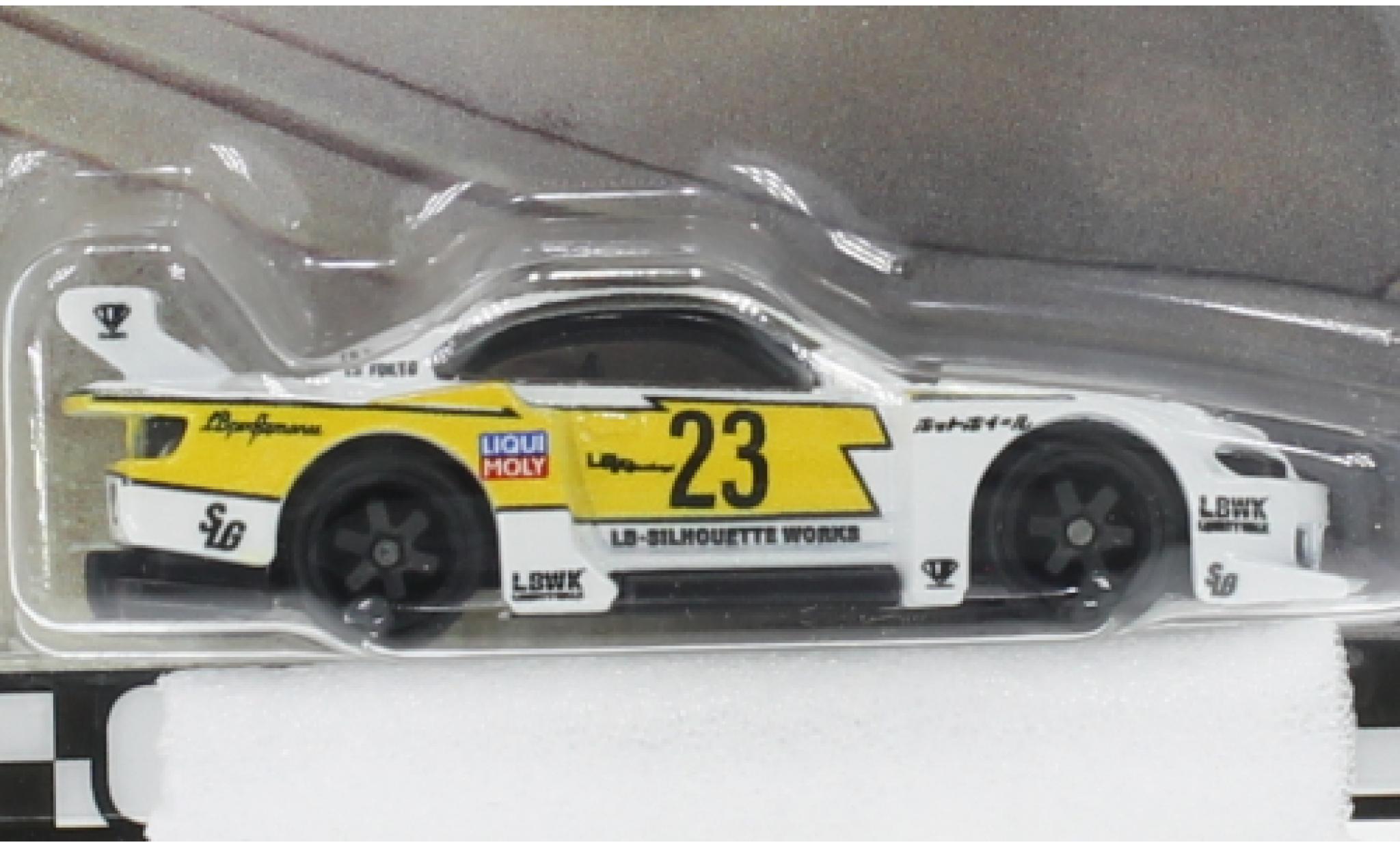 Nissan Silvia 1/64 Hot Wheels Premium (S15) LB-Super Silhouette white/yellow diecast model cars