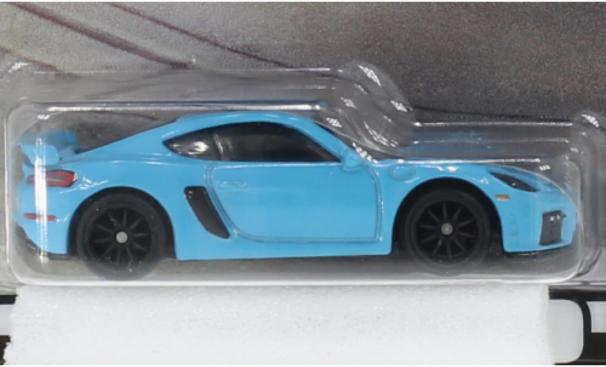 Porsche Cayman GT4 1/64 Hot Wheels Premium 718 blue clair diecast model cars
