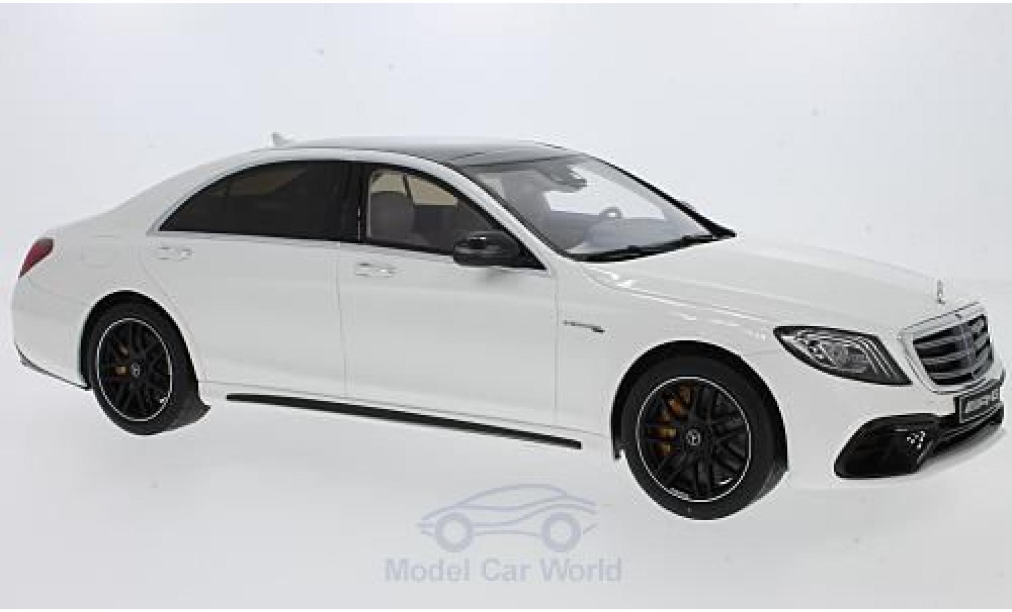 Mercedes Classe S 1/18 GT Spirit AMG S 63 Mopf Lang white diecast model cars