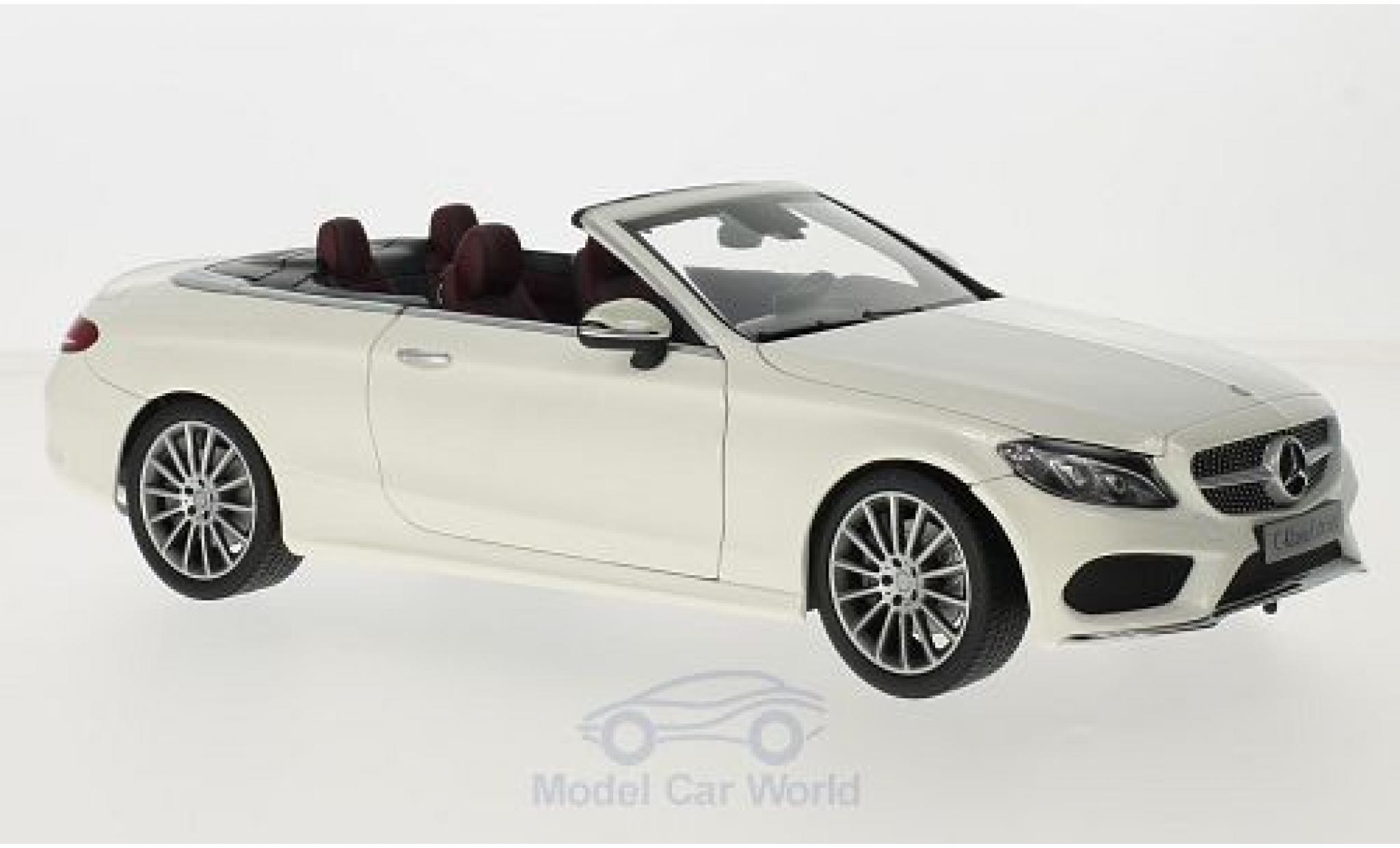 Mercedes Classe C 1/18 iScale (A205) Convertible white/red Softtop liegt Bei diecast model cars