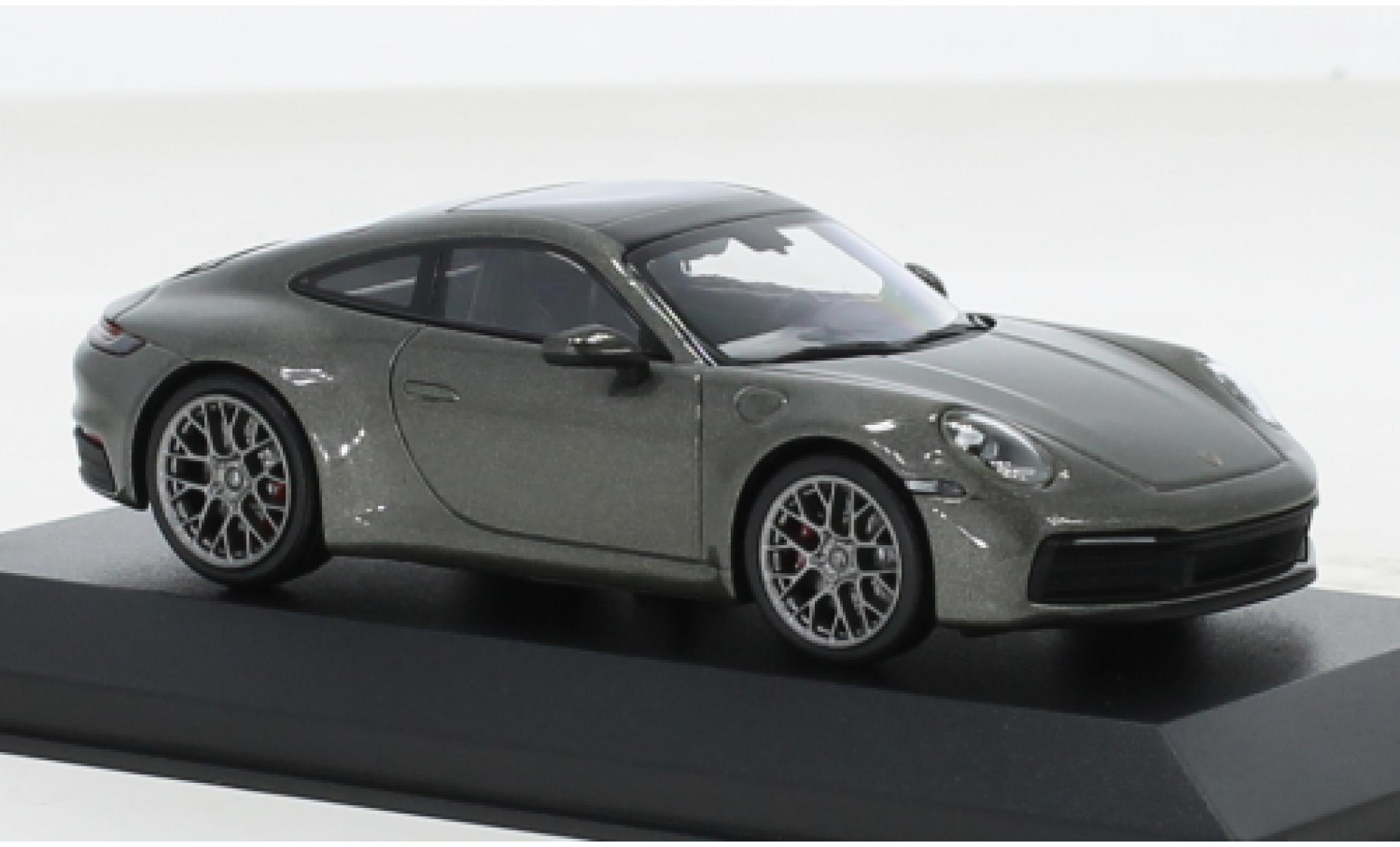 Porsche 992 4S 1/43 Minichamps 911  Carrera metallise grey 2019 diecast model cars